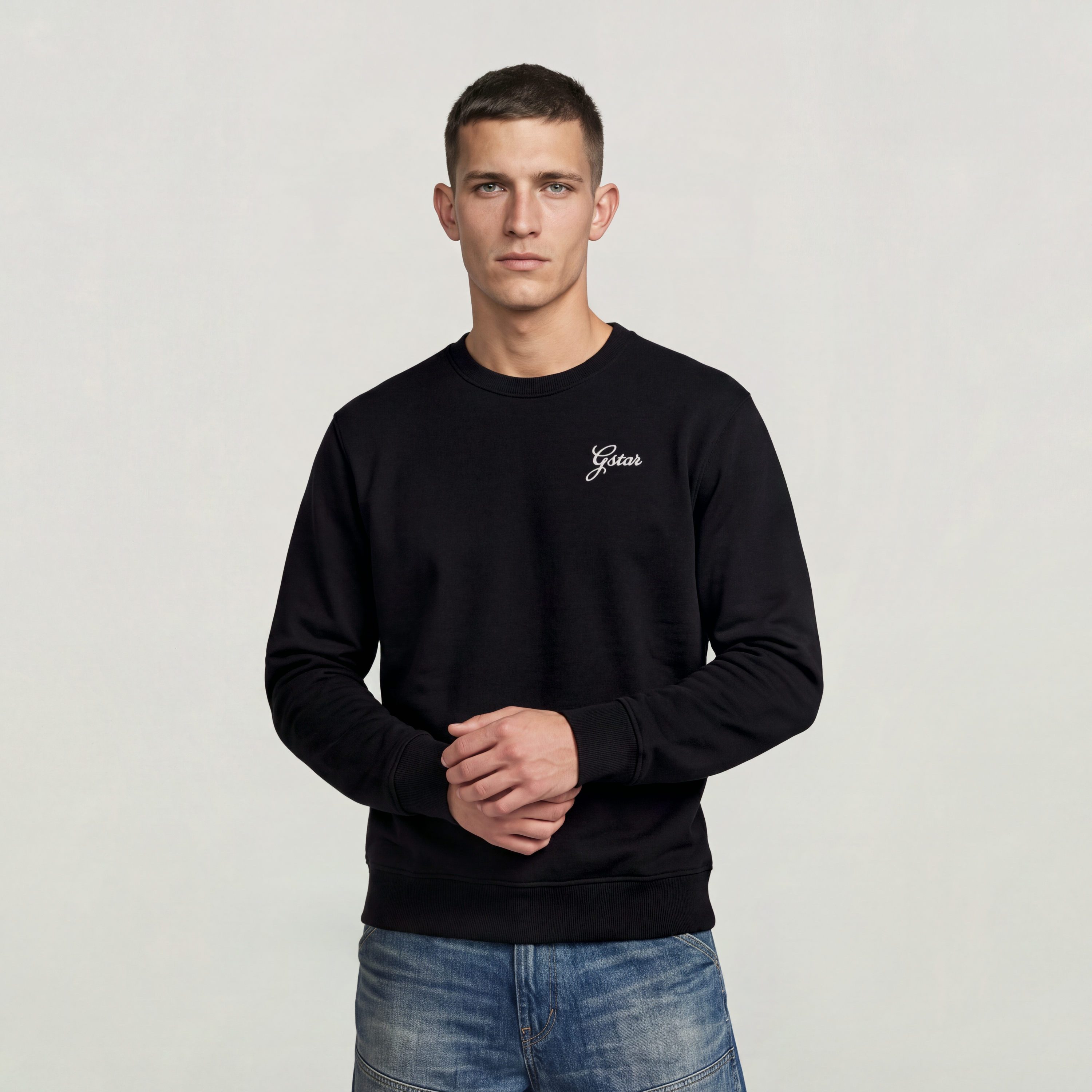 G-STAR Sweatshirt Script r sw aus Baumwoll-Mix, Logoschriftzug