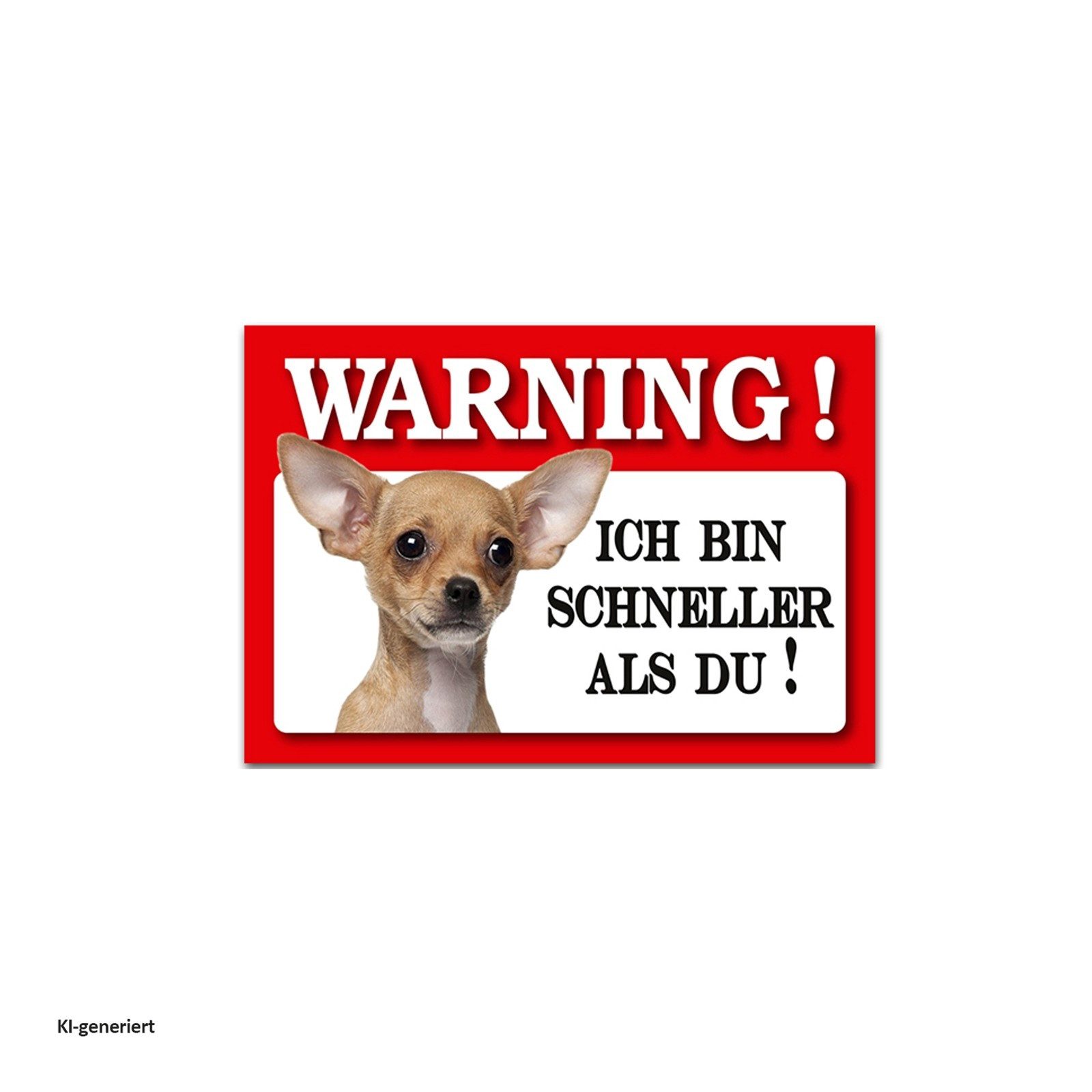 HTI-Line Metallschild Blechschild Wachhund Chihuahua, (Stück, 1 Schild), Hundeschilder Warnung vor dem Hund – Bild 2 von 2