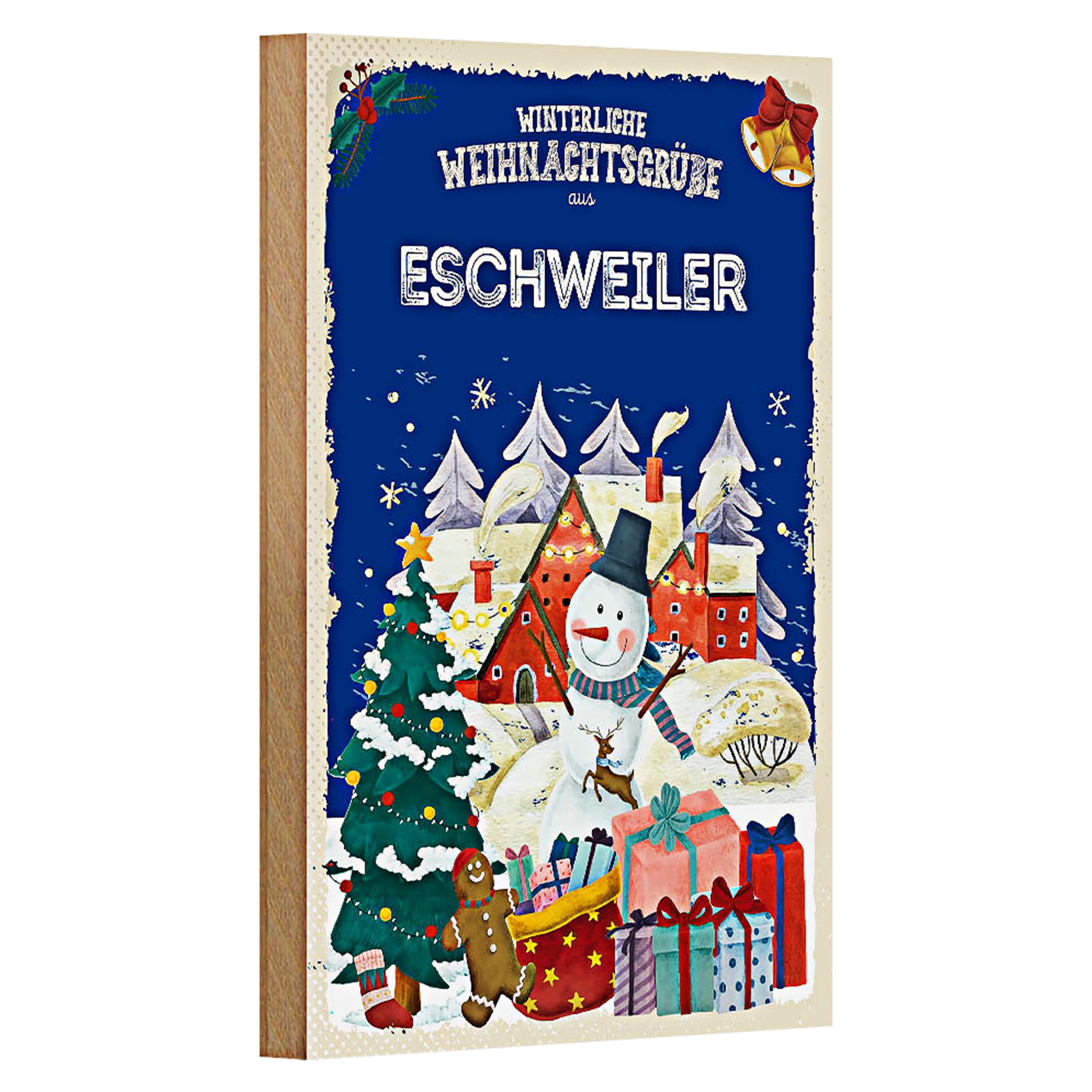 Roomando Holzbild Weihnachtsgrüße ESCHWEILER 12x18cm
