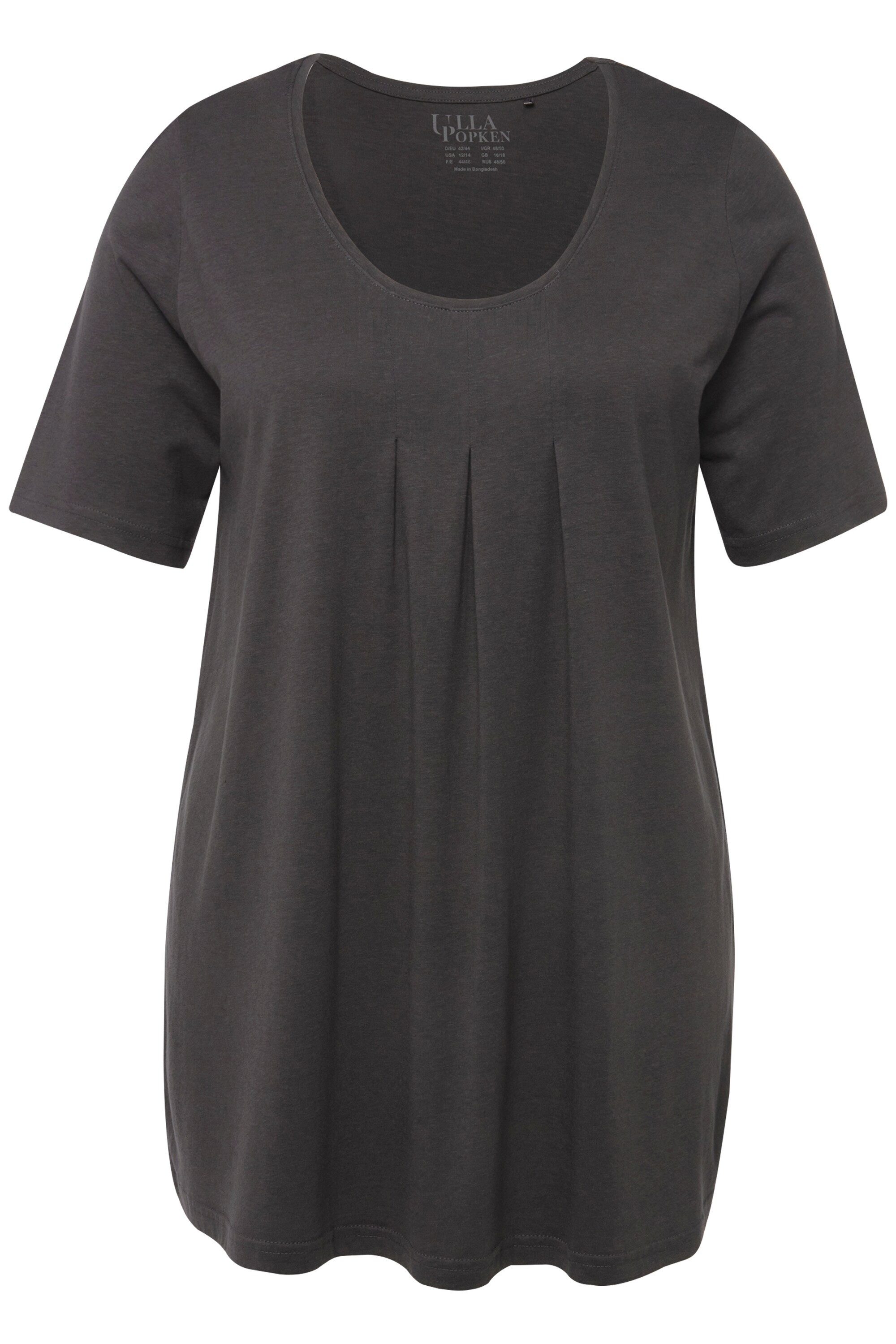Ulla Popken T-Shirt T-Shirt Zierfalten A-Linie günstig online kaufen