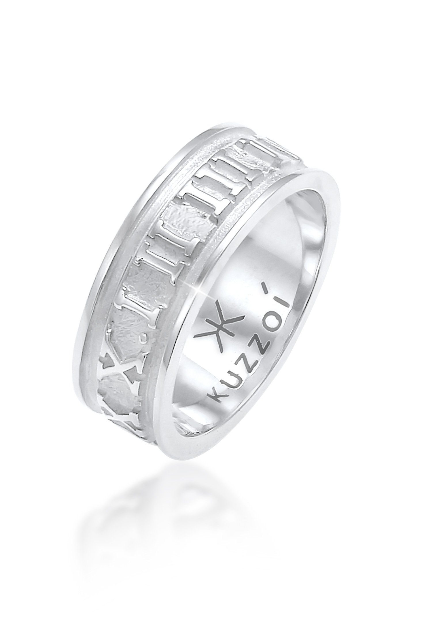 Silberring Herren Bandring Römische Zahlen 925 Silber