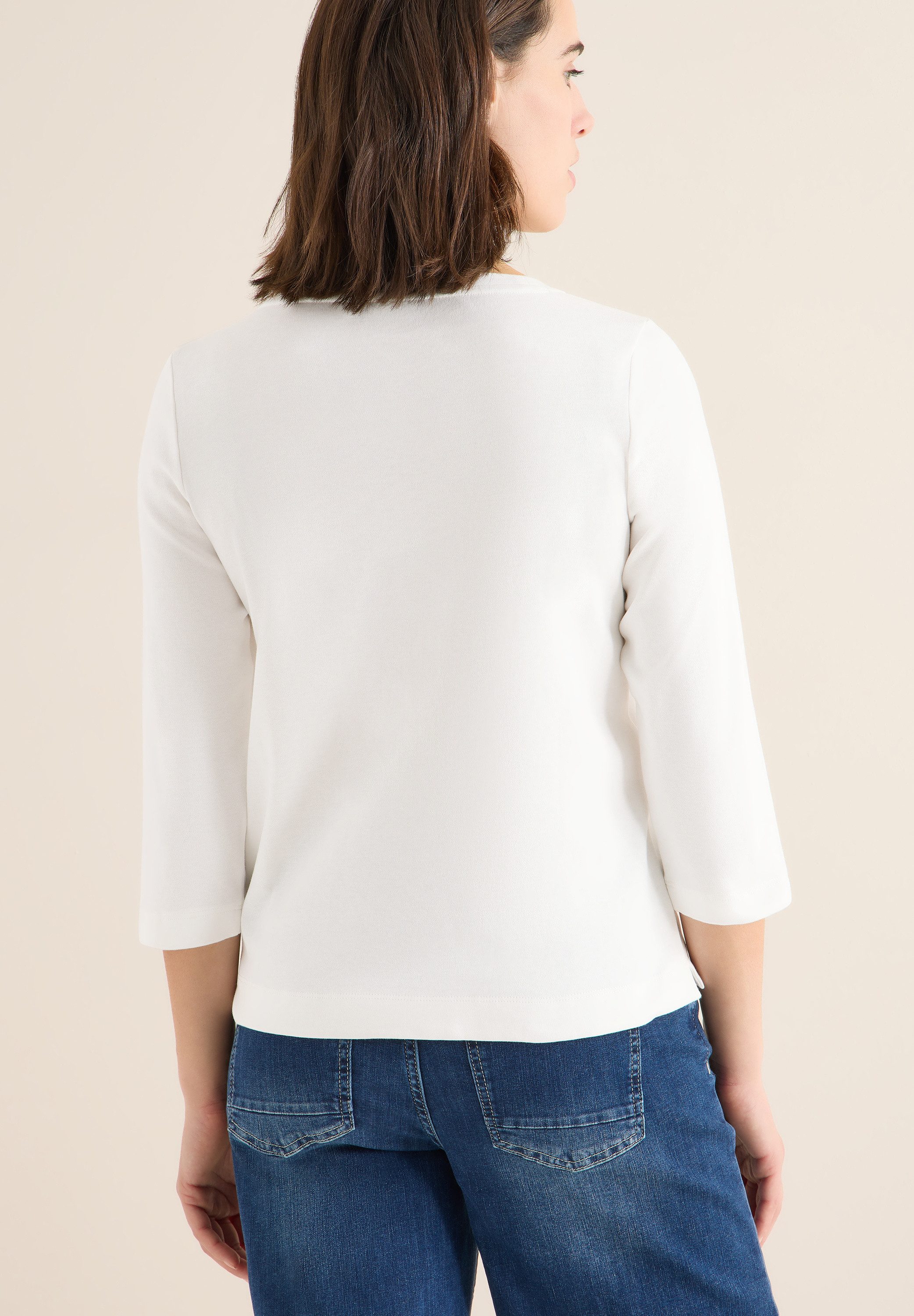 CECIL 3/4-Arm-Shirt mit schimmerndem Wording günstig online kaufen