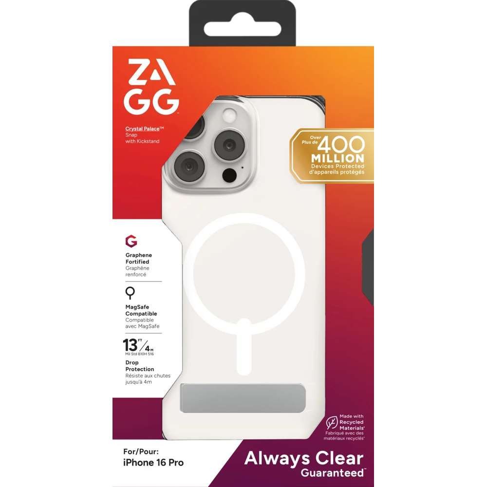 ZAGG Handyhülle ZAGG Case für Apple iPhone 16 Pro Crystal Palace Snap mit Kickstand