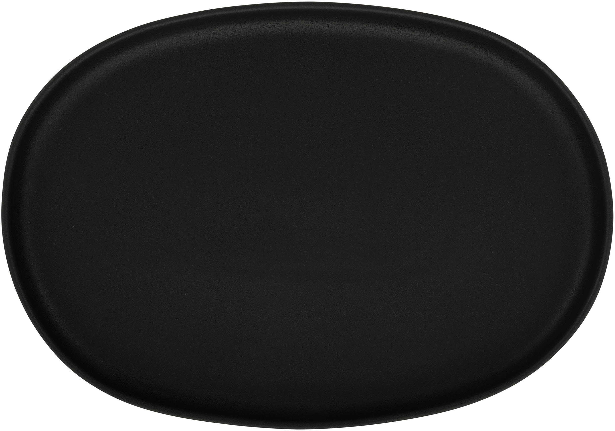 CreaTable Servierplatte Uno Black, Steinzeug, (1-tlg), Premiumproduktion  