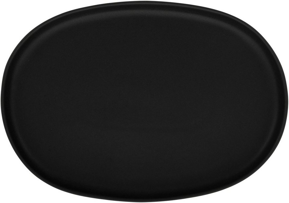 CreaTable Servierplatte Uno Black, Steinzeug, (1-tlg), Premiumproduktion  