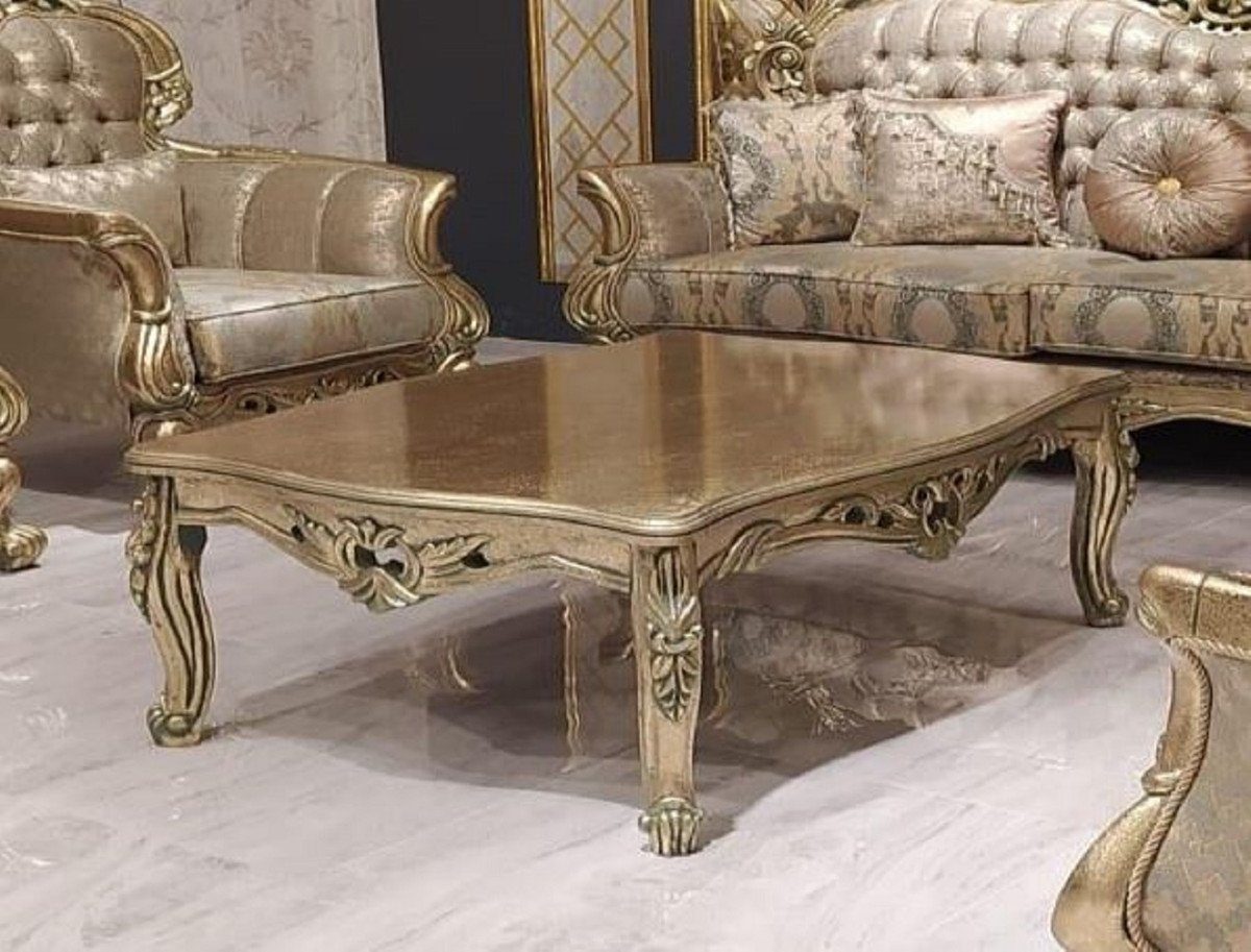 Barock - - Möbel im - Barock Padrino Couchtisch & Prunkvoll Edel Wohnzimmertisch Casa Gold Couchtisch Handgefertigter Barockstil Luxus