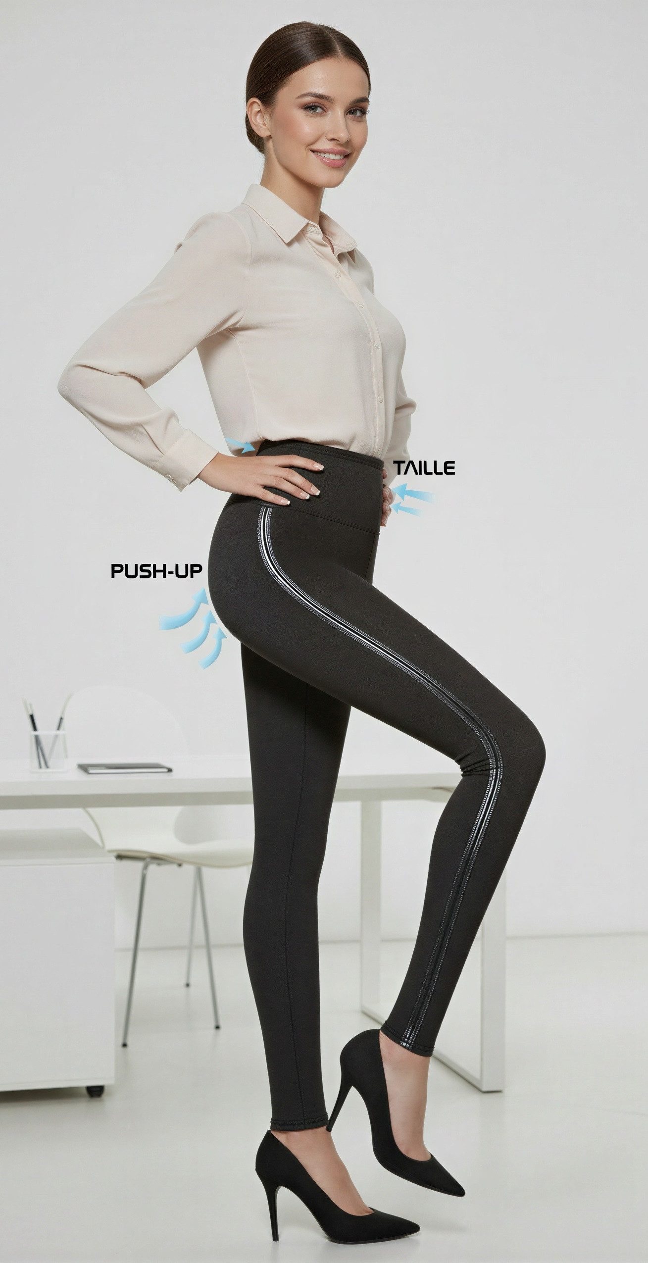 Bas Bleu Shapingleggings formgebende Damenleggings mit raffiniertem Seitens günstig online kaufen