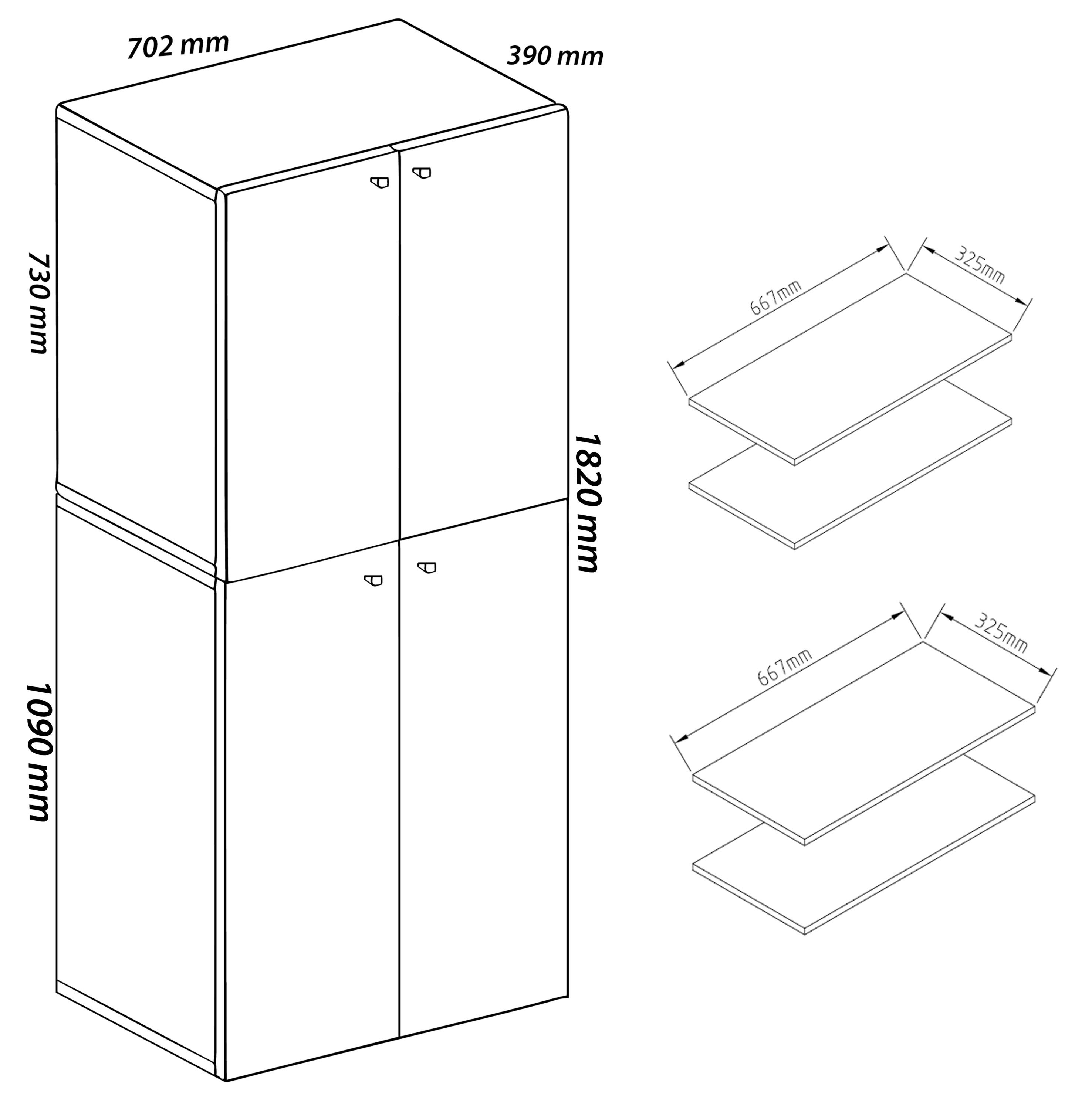 VCM Schuhschrank Lona XXL 9 DT 70x184x40cm