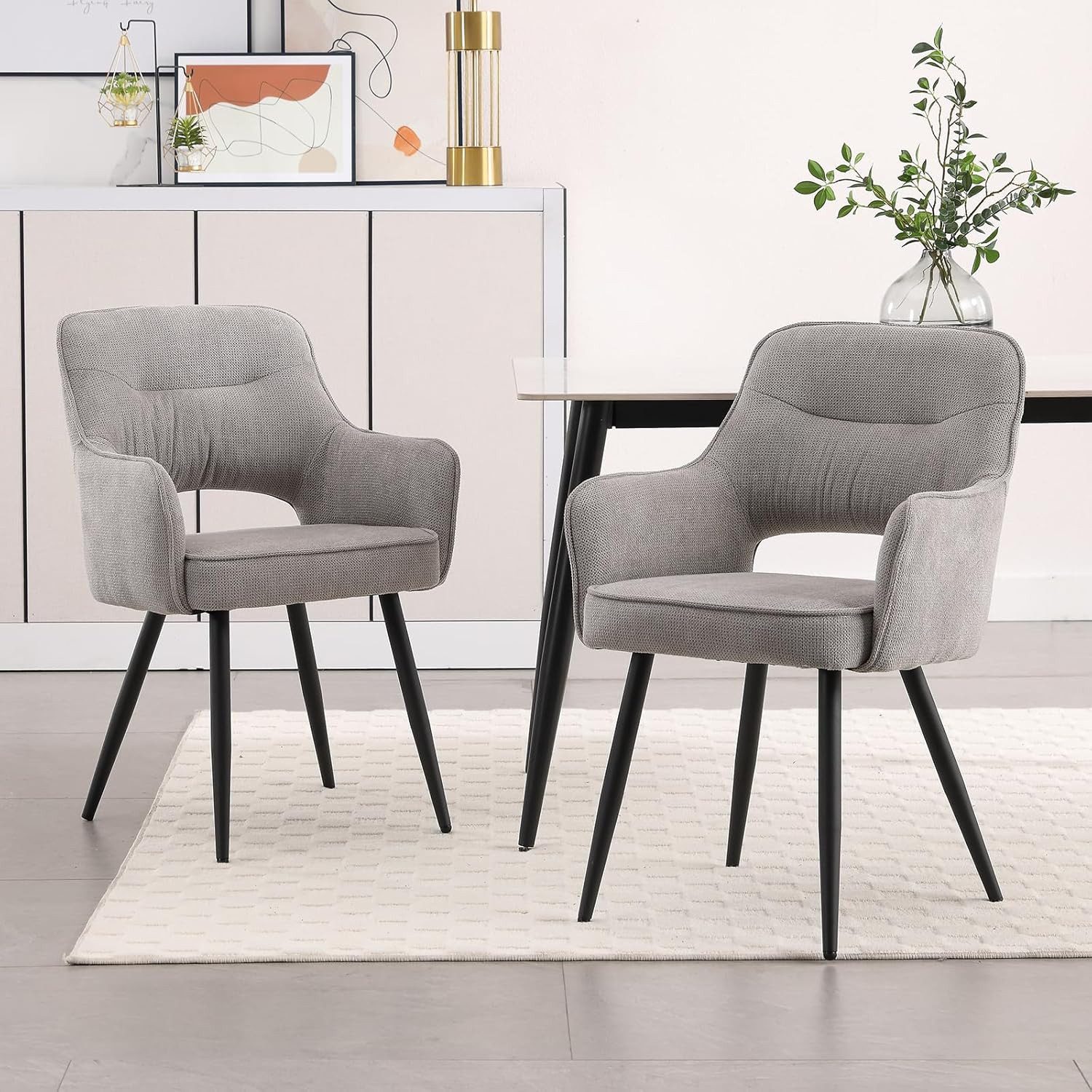 WAHSON OFFICE CHAIRS Esszimmerstuhl Gepolsterte Chenille-Essstühle günstig online kaufen