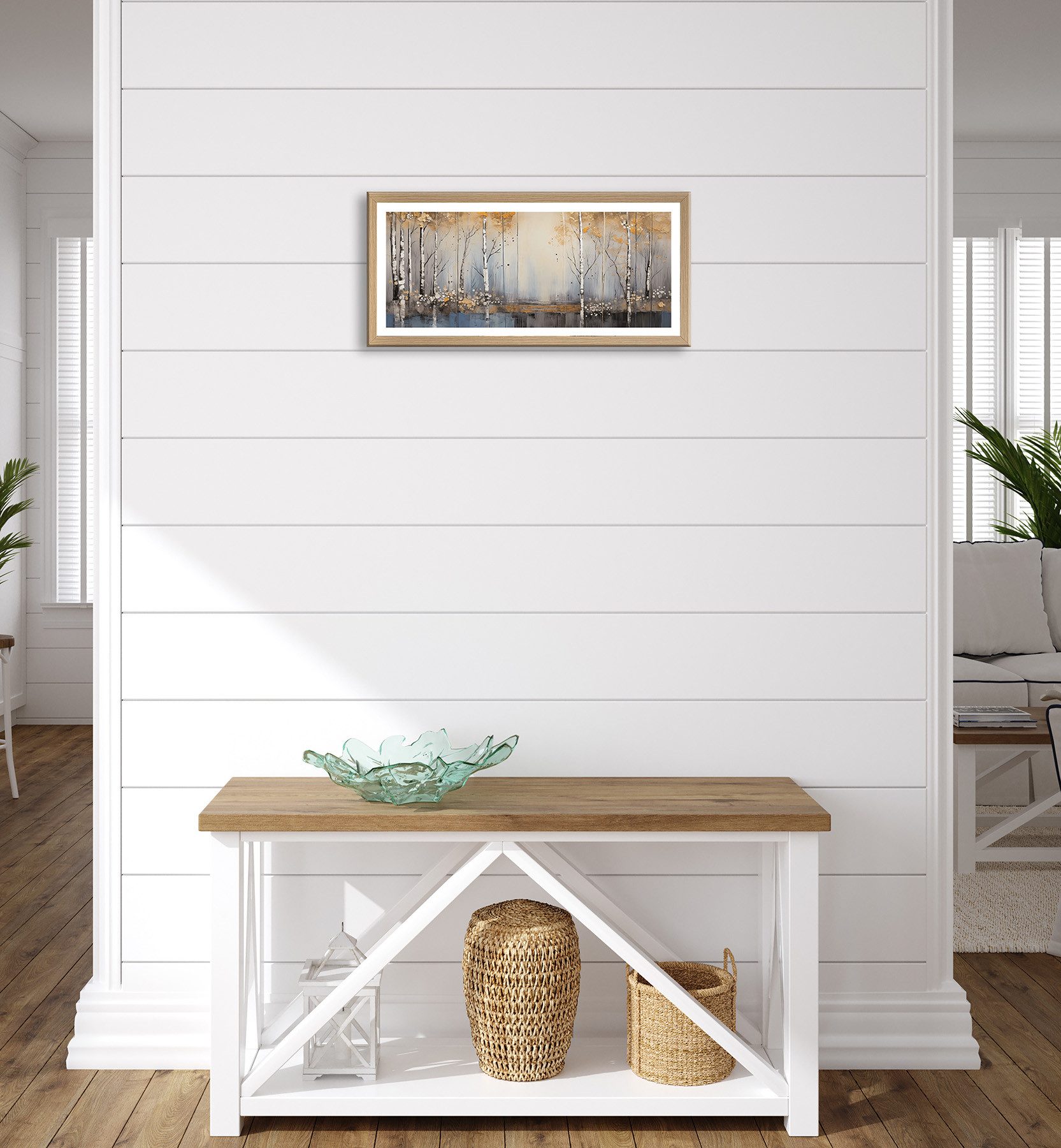 Bönninghoff Bild mit Rahmen Wandbild gerahmt BIRKENWALD 23x49 cm – Natur Wanddeko modern, Abstrakt, Abstrakte, Baumbilder, Bäume, Landschaft, Natur, Wald, Waldb – Bild 5 von 5