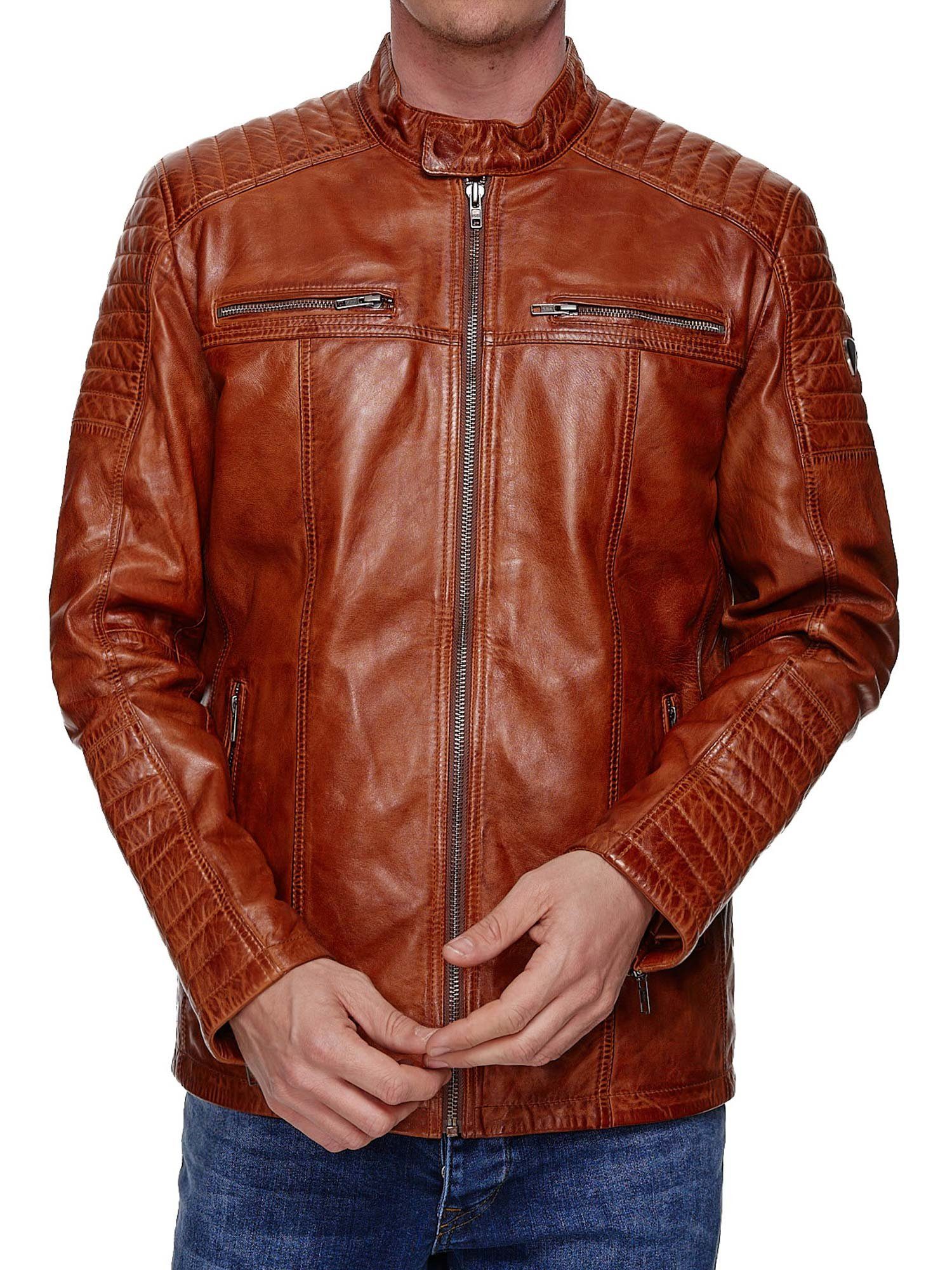 Tazzio Lederjacke 19709 Herren Echtleder Leder Jacke im Biker-Look – Bild 3 von 5