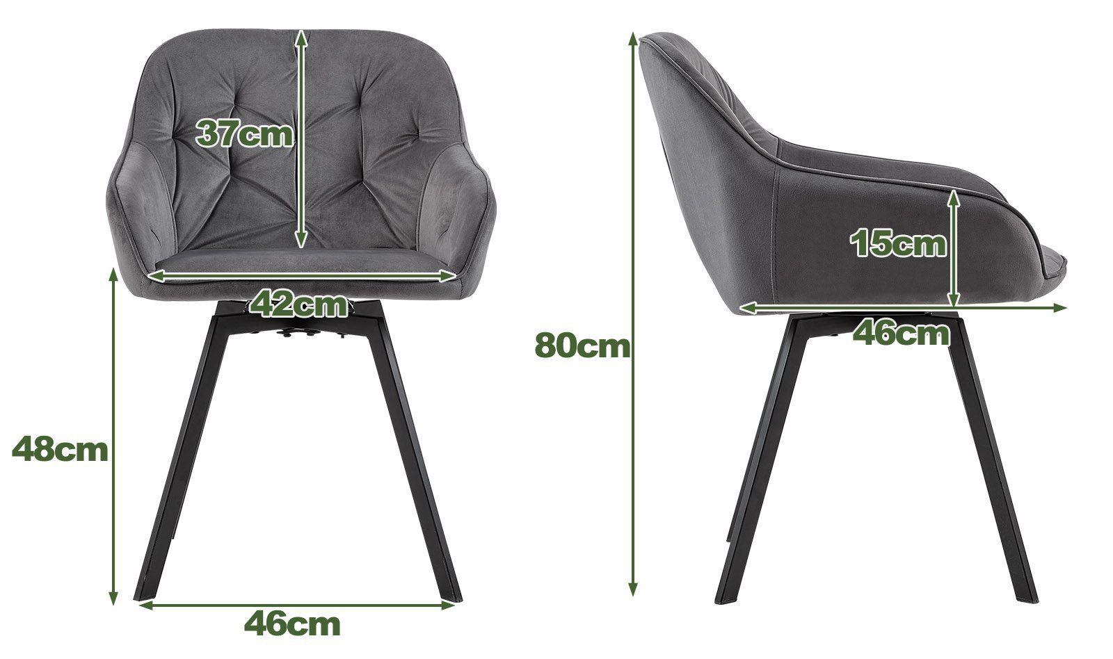 Ofcasa Esszimmerstuhl Drehstuhl (2er Set), Samt günstig online kaufen