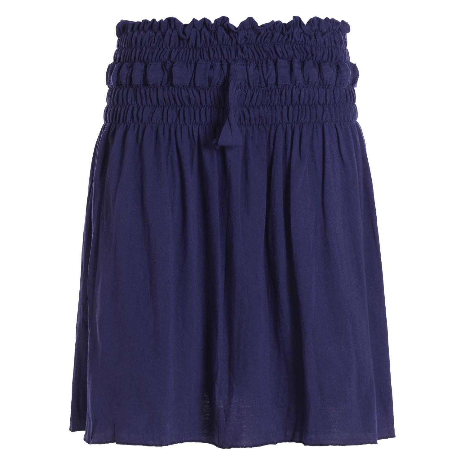 Vishes A-Linien-Rock Damen Rock knielang Basic-Rock Baumwoll-Rock Einfarbig Schlicht Boho, Hippie, Yoga Style
