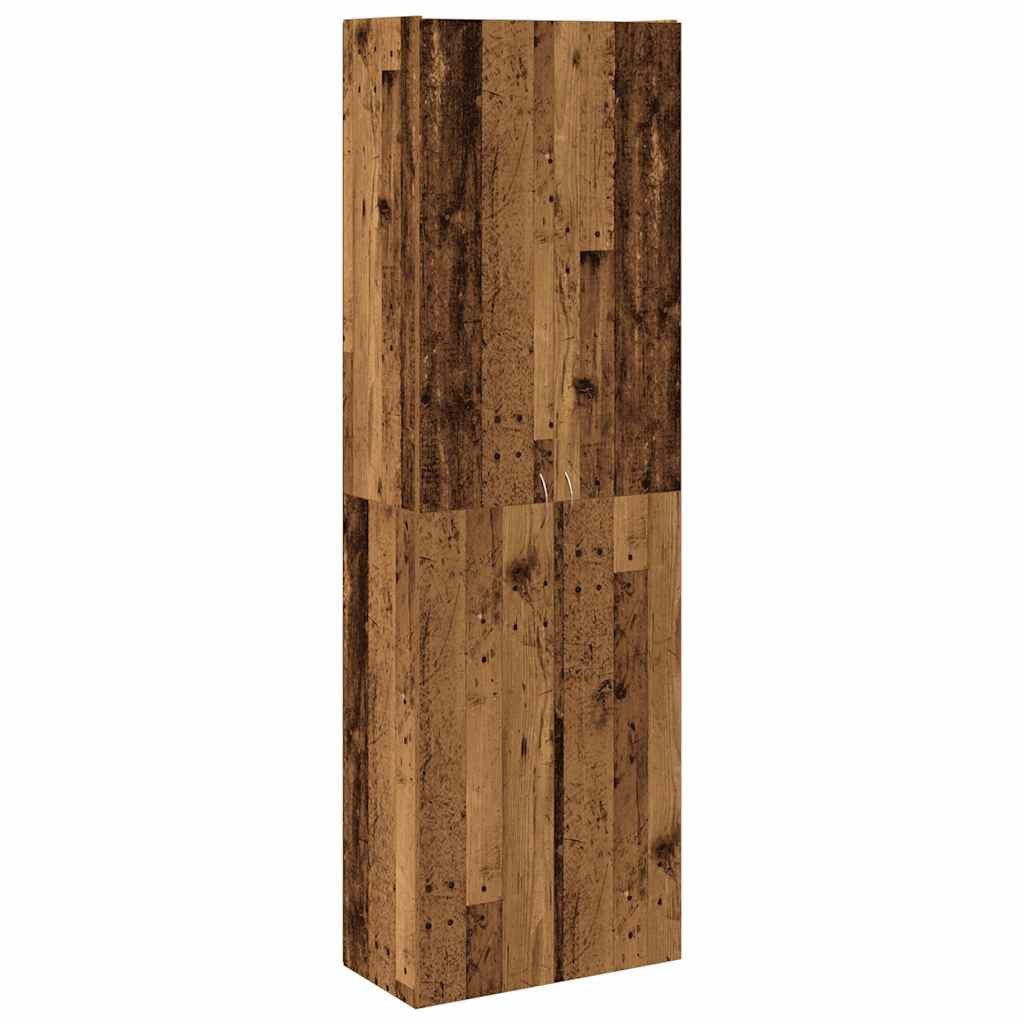 vidaXL Aktenschrank Highboard Altholz-Optik 60x32x190 cm Holzwerkstoff (1-St)