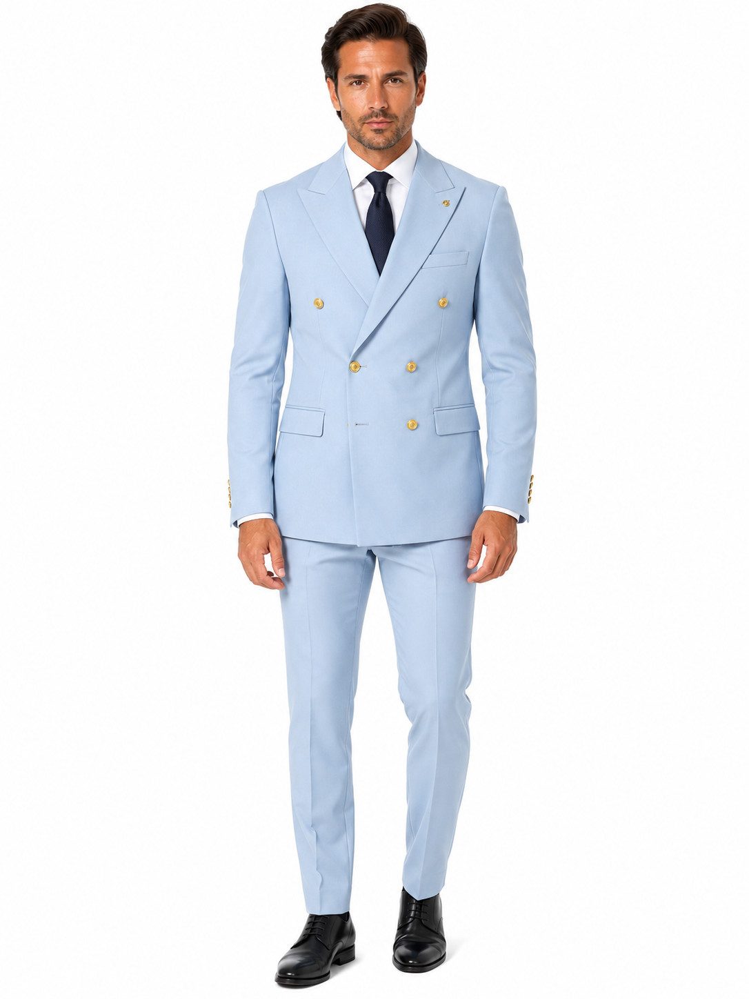 Guild Clothing Anzug Zweireiher Herren Business 2-tlg. Metallknöpfe - Slim Fit (Anzughose & Sakko, 2-tlg., Anzug Set) Zweireiher für Hochzeiten, Einladungen, den Business