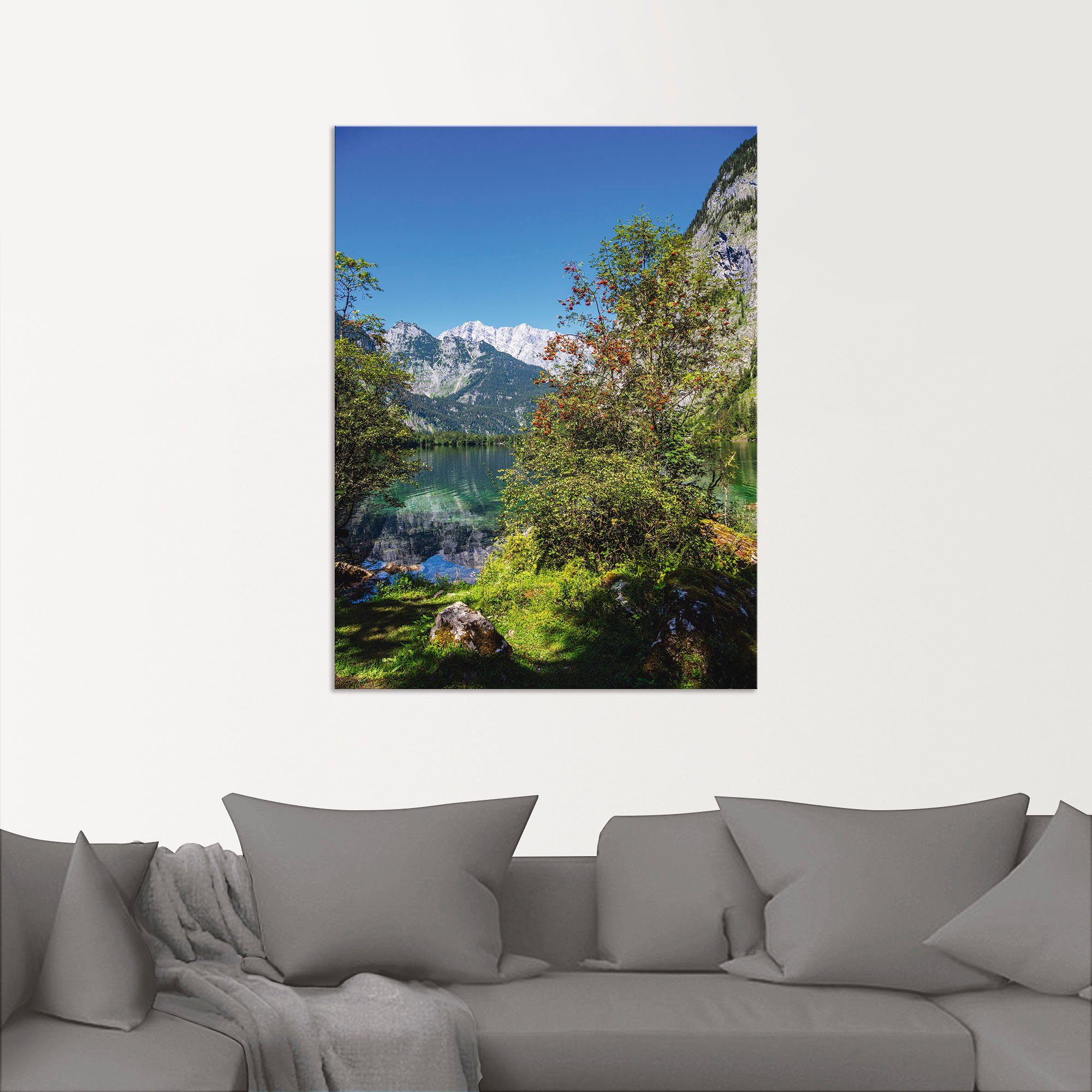 Artland Wandbild den Obersee, Wandaufkleber als Seebilder Größen St), versch. Blick Leinwandbild, auf (1 in oder Poster Alubild