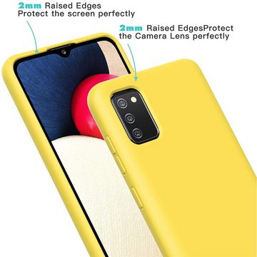 CoolGadget Handyhülle Gelb als 2in1 Schutz Cover Set für das Samsung Galaxy A31 6,4 Zoll, 2x 9H Glas Display Schutz Folie + 1x TPU Case Hülle für Galaxy A31