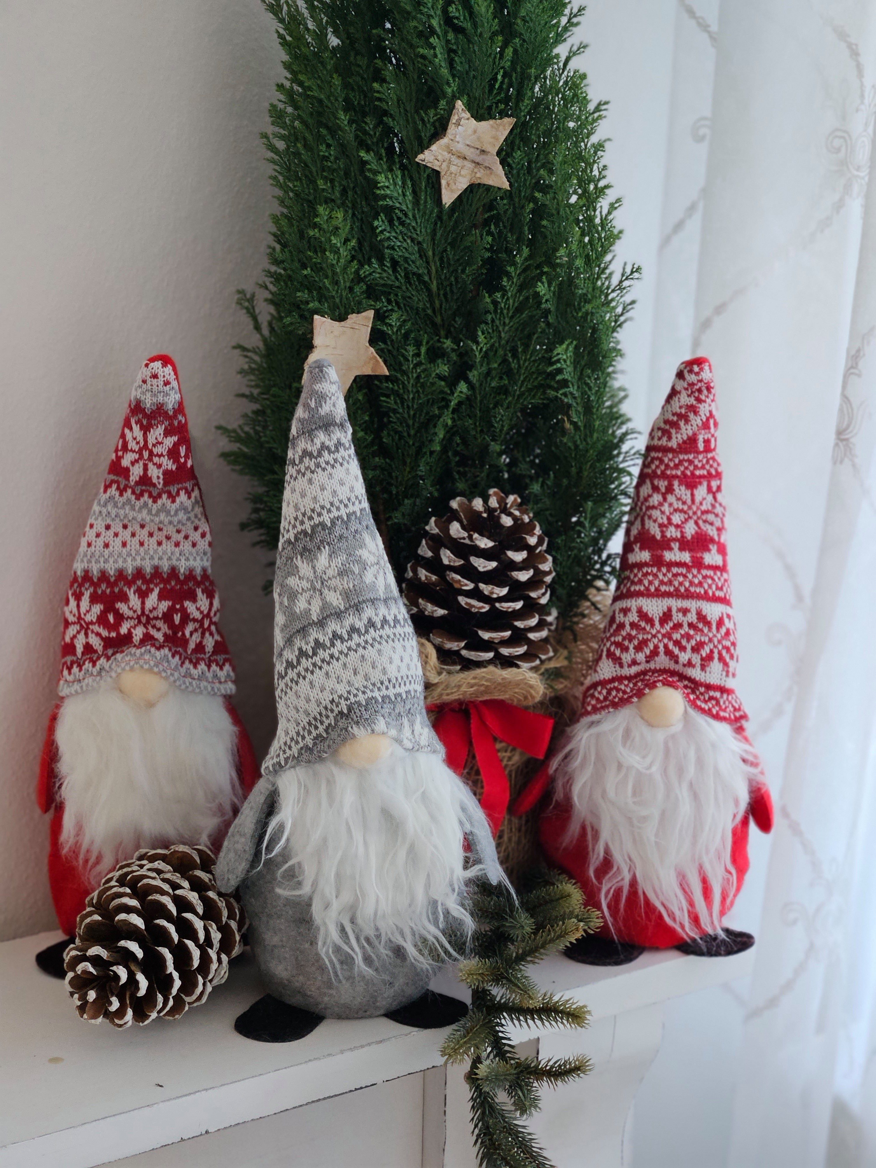 Meinposten Weihnachtsfigur 3 Wichtel aus Filz Weihnachtswichtel Türstopper günstig online kaufen