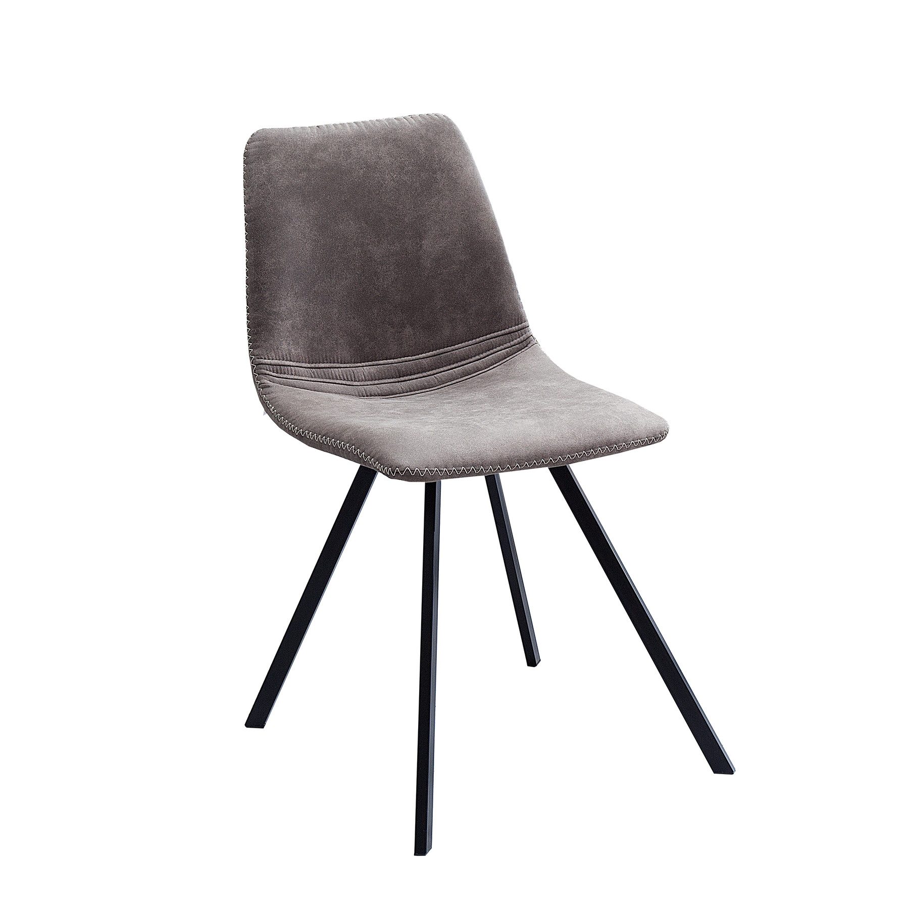 riess-ambiente Esszimmerstuhl AMSTERDAM CHAIR taupe grau / schwarz, Esszimmer · Microfaser · Metall · Retro Design