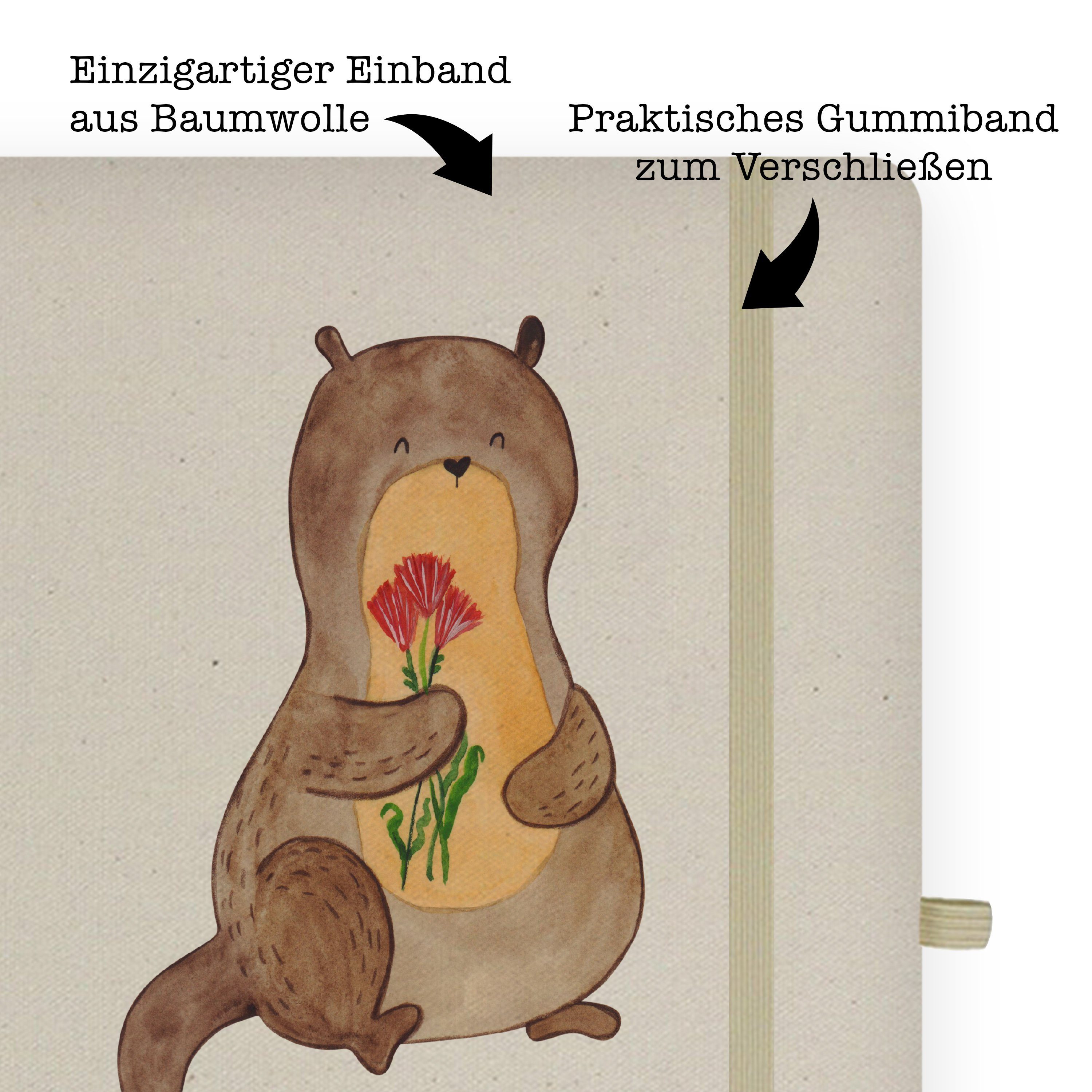 Mr. & Mrs. Panda Transparent Blumenstrauß Mrs. Seeotter, Otter - Geschenk, Eintragebuch, Mr. Panda & - Notizbuch