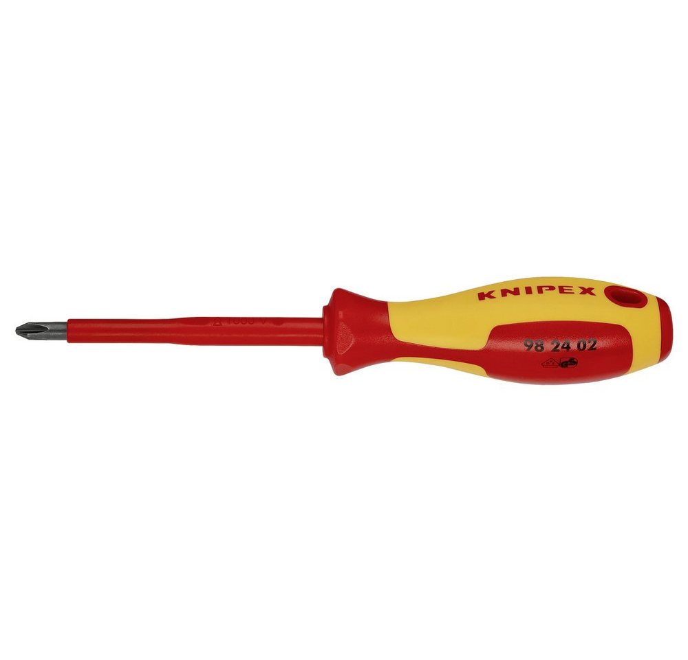 Thumbnail - Knipex Schraubendreher Knipex 98 24 02 VDE Kreuzschlitz-Schraubendreher PH 2 Klingenlänge: 1