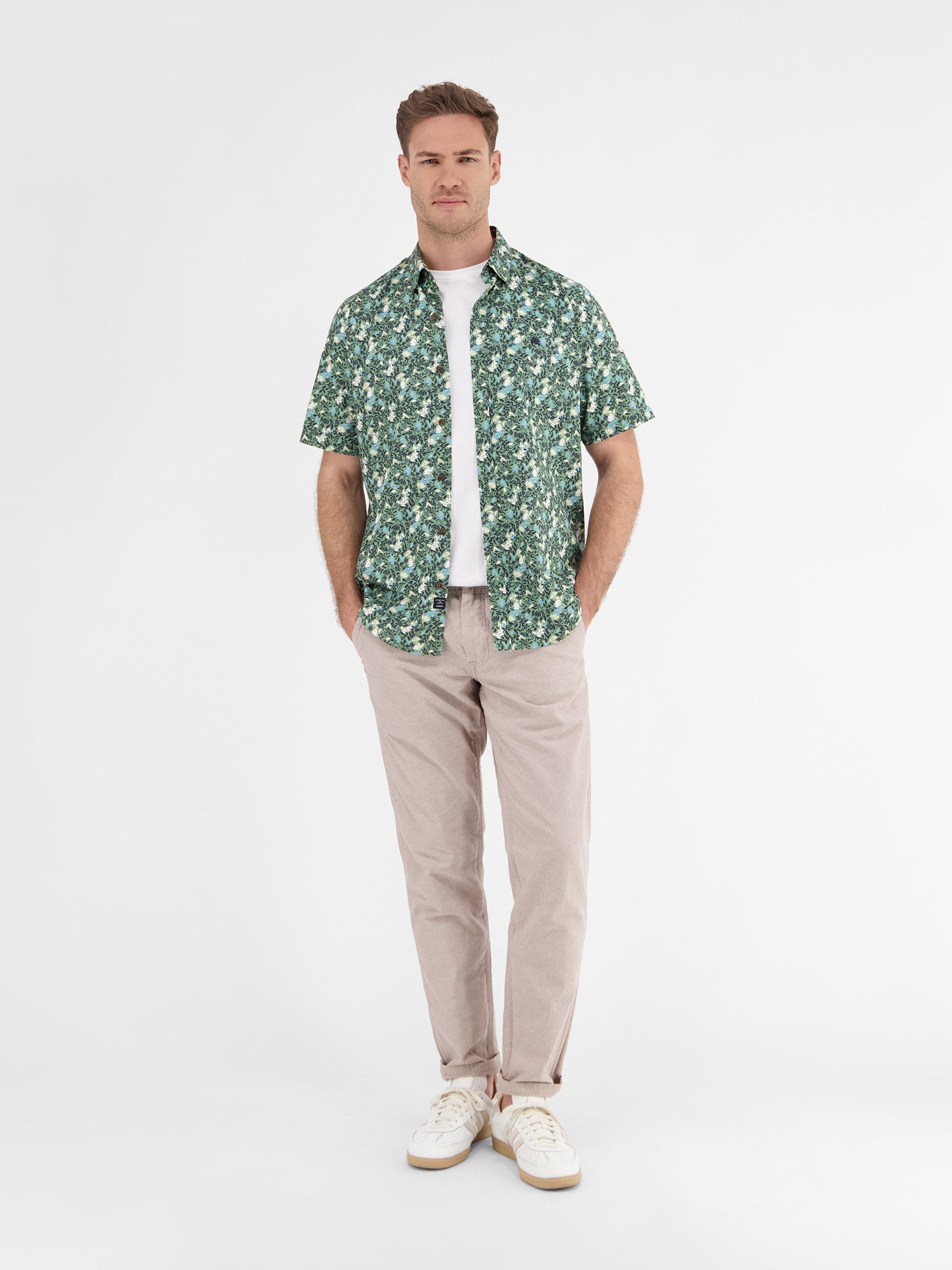 LERROS Kurzarmhemd Herren Halbarmhemd, floral bedruckt