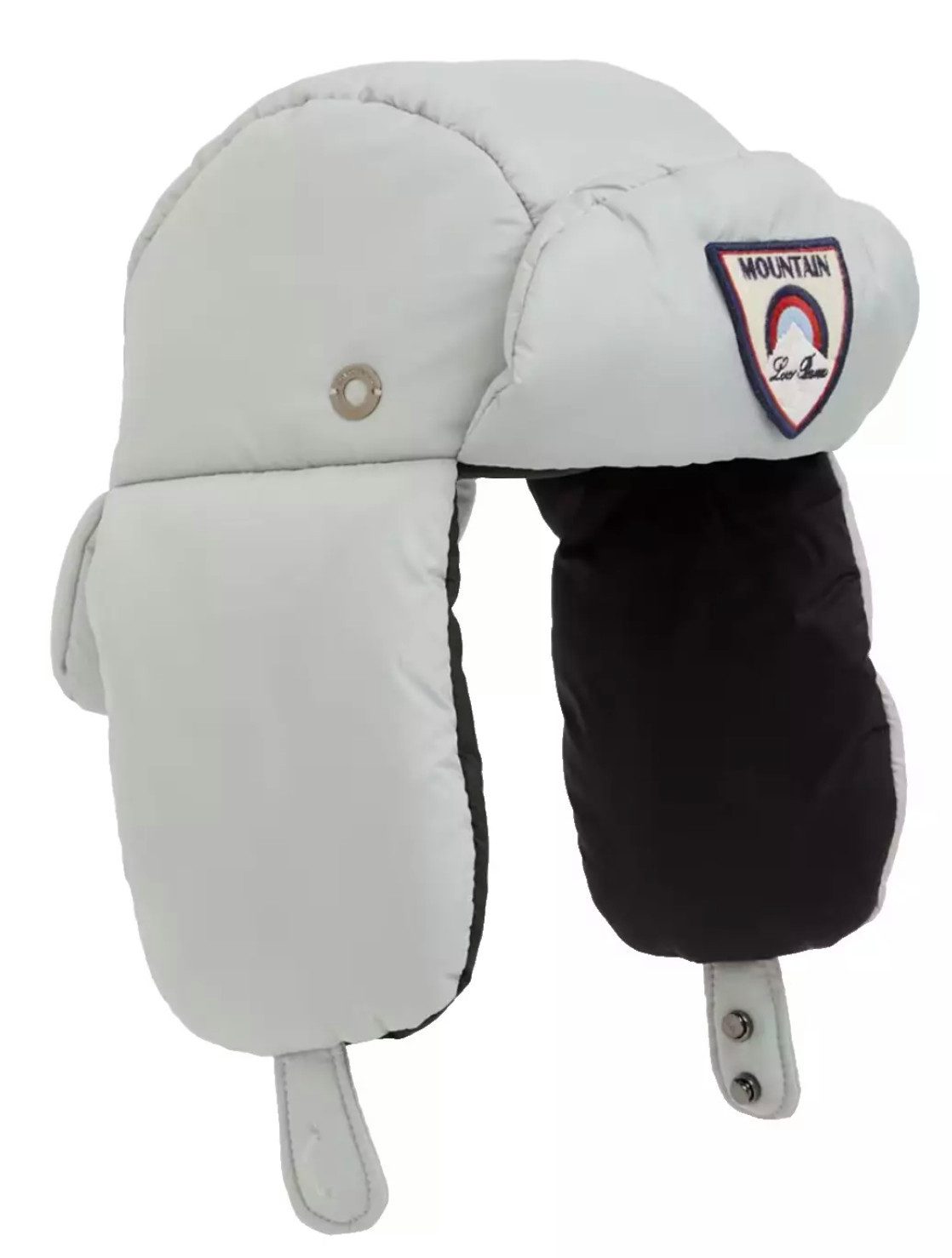 Loro Piana Ohrenmütze Alaskan Mountain Nylon Trapper Mütze Front-Logo-Patch, Füllung für Wärme