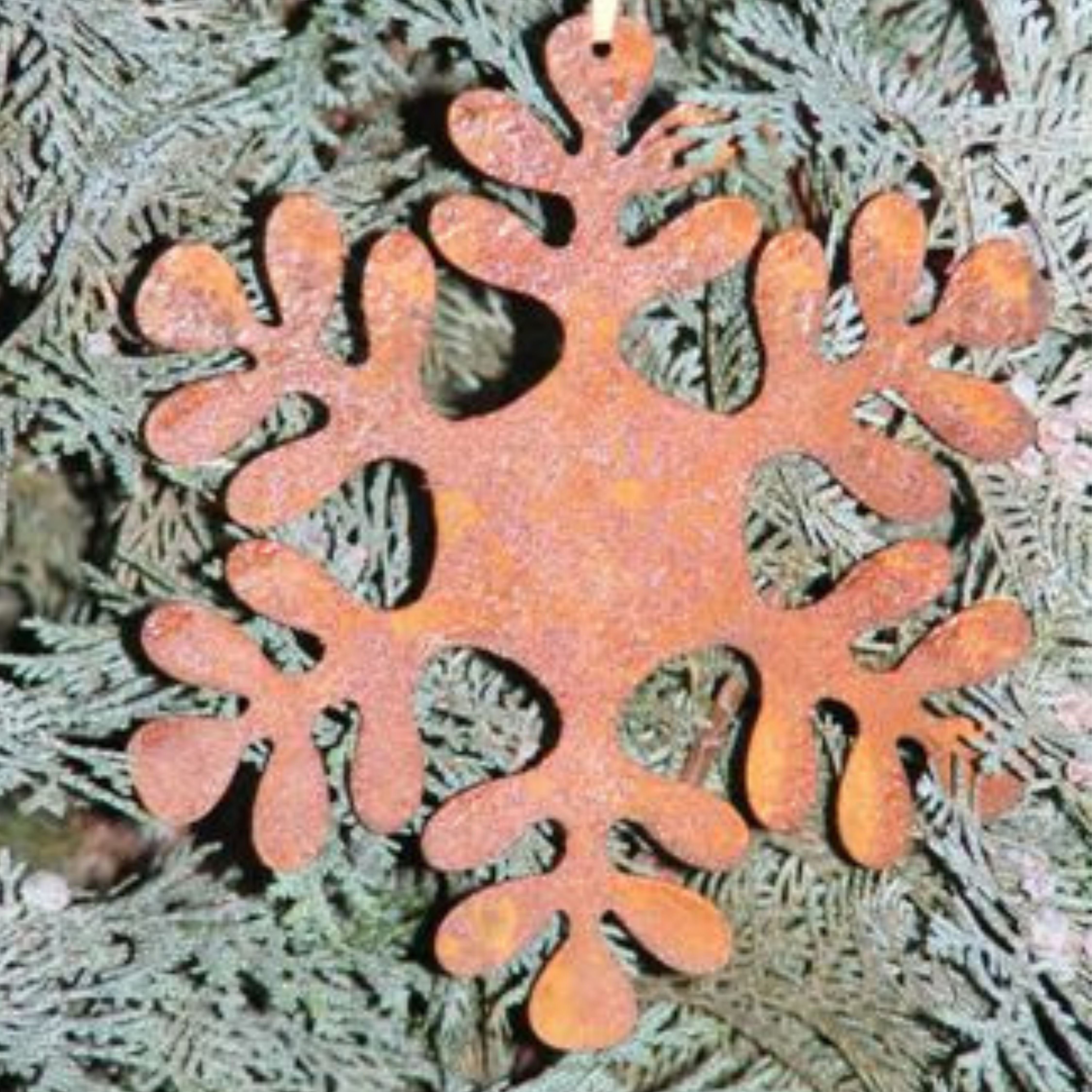 Rostikal Hängedekoration Schneeflocken Deko Weihnachten Fensterdeko, Echter Rost