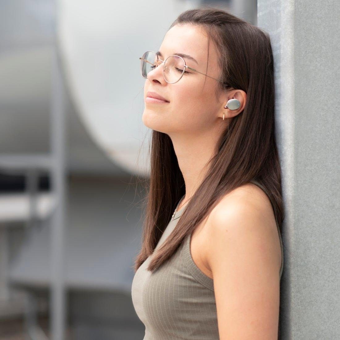 Siri, Lautstärkeregler,Rufannahmetaste, Sprachsteuerung) Pure BT Wireless, Kopfhörer Assistant, weiß Bluetooth-Kopfhörer kabellos Spirit (Google True In Finger-Touch Ear Hama Sensor,