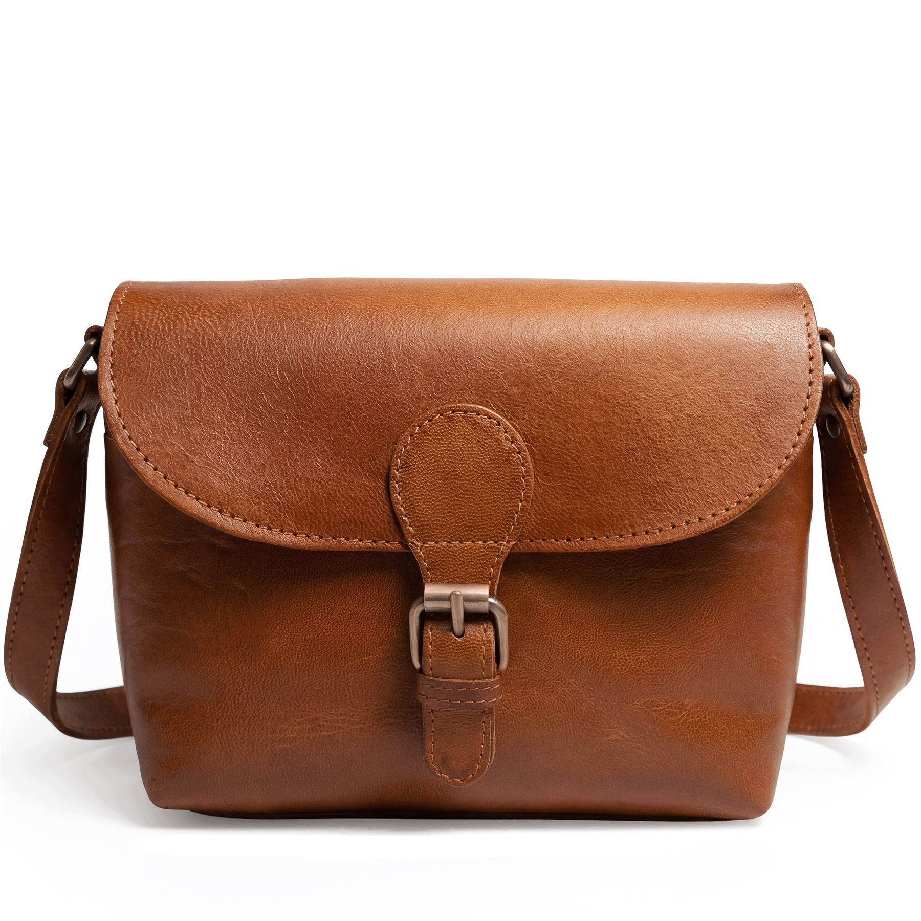 SID & VAIN Umhängetasche YALE Umhängetasche Cross-Body Bag echt Leder, Ledertasche Schultertasche Damen Messenger Bag braun