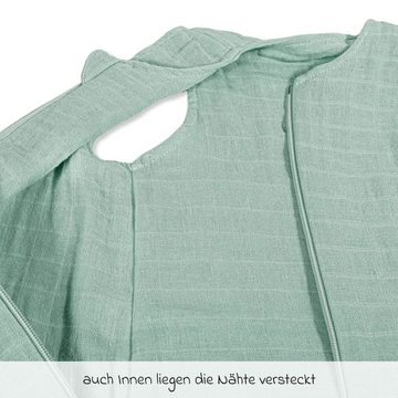 Makian Kinderschlafsack Mint - Gr. 100 cm, Leichter Baby Schlafsack ohne Ärmel für Sommer & Frühling - Baumwolle