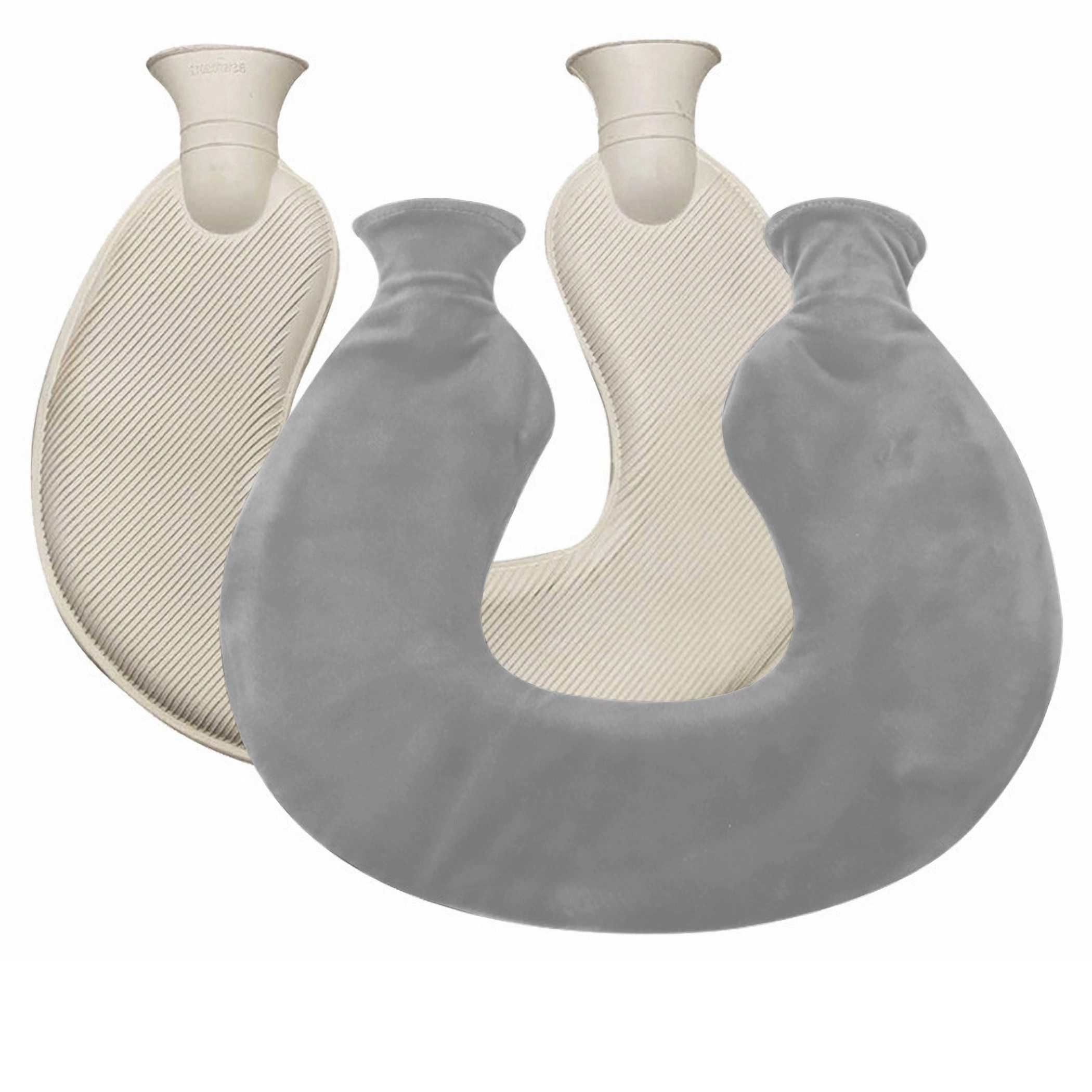Zaewry Nacken-Wärmflasche Nackenwärmflasche mit Deckel, (U-förmige Nacken- und Schulterwärmflasche), weicher Strickbezug