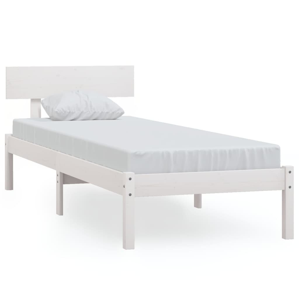 vidaXL Bett Massivholzbett Weiß Kiefer 90x190 günstig online kaufen