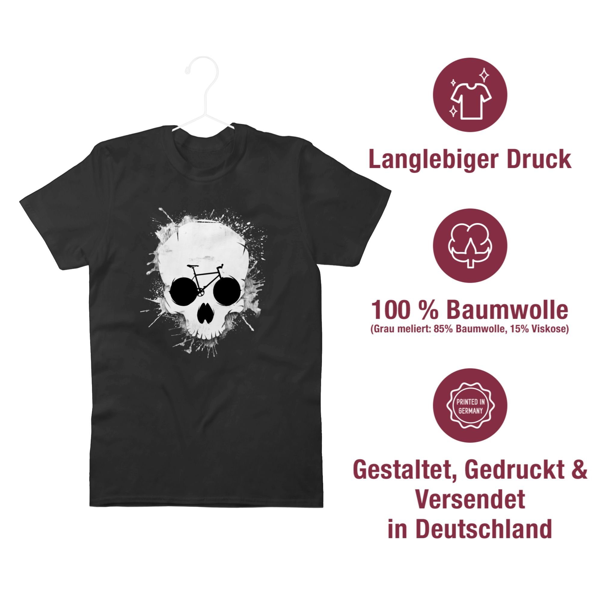 Shirtracer T-Shirt Ride or die - Totenkopf Fahrrad Fahrrad Bekleidung Radsport