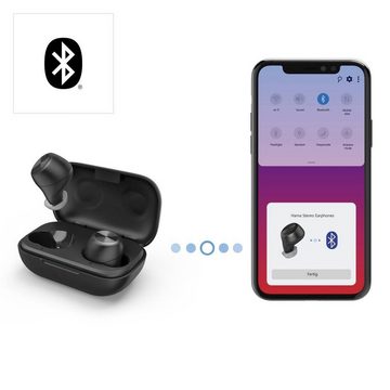 Thomson Bluetooth Kopfhörer True Wireless, kabellos, spritzwassergeschützt Bluetooth-Kopfhörer (Sprachsteuerung, True Wireless, Google Assistant, Siri, A2DP Bluetooth, AVRCP Bluetooth, HFP, HSP, SPP, Sprachassistenten, integriertes Mikrofon und Telefonfunkion, In Ear)