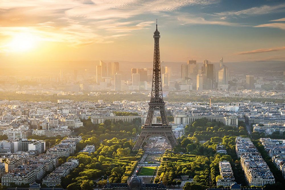 Bönninghoff Leinwandbild, Frankreich, Paris, Sonnenuntergang, Stadt (1 St)