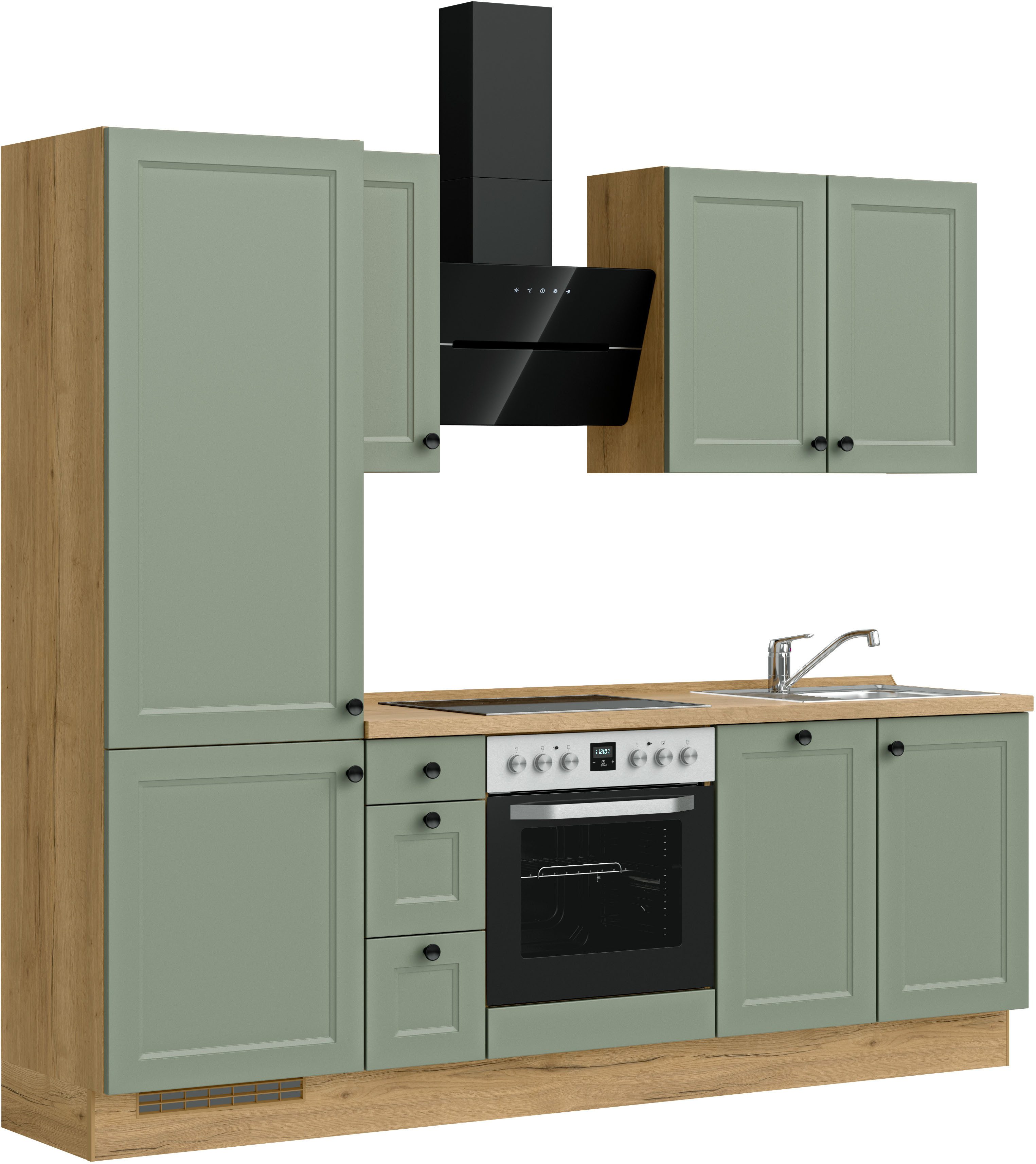 nobilia® Кухниzeile "Cascada II", vormontiert, Breite 240 cm, Ausrichtung wählbar, wahlw. mit E-Geräten