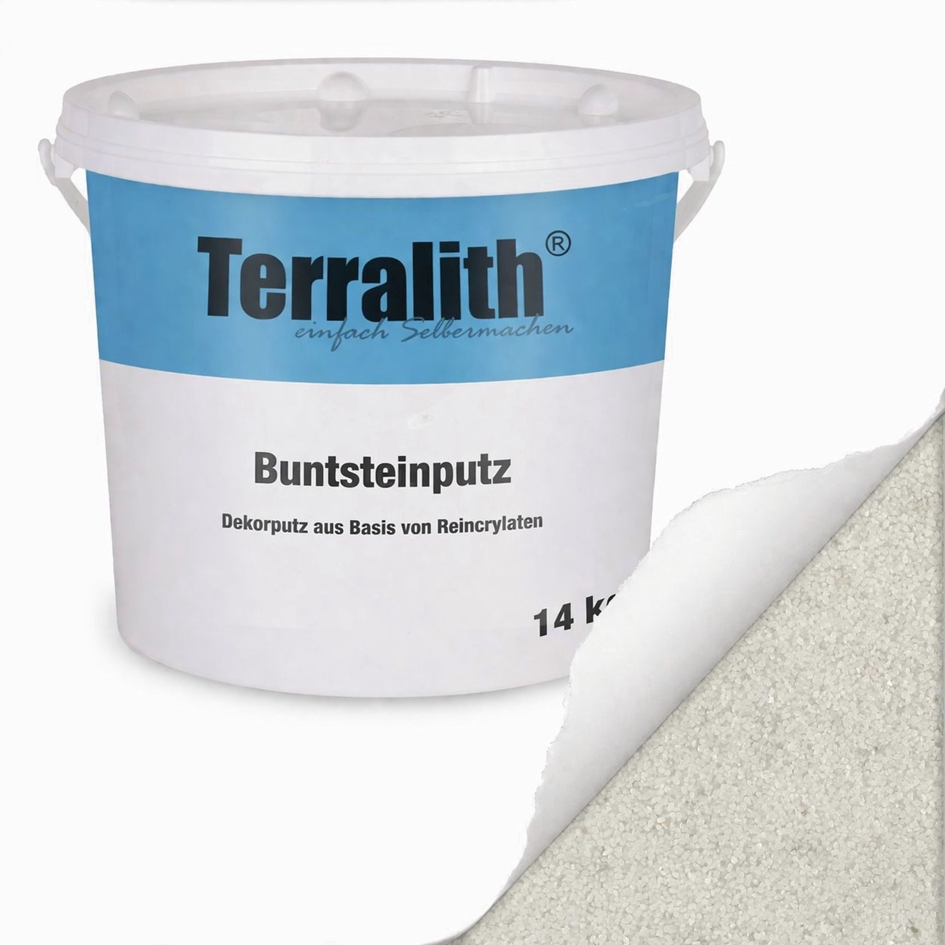 Terralith® Kunstharzputz Buntsteinputz Mosaikputz 2mm -14 kg- BSP33 (Eimer, Verarbeitungsfertig) Dekorationsputz aus Marmor-Granulat bzw. eingefärbter Körnung