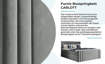 Furnix Boxspringbett CARLOTT 120/140/160/180/200x200 Kontinentalbett mit Bettkästen Auswahl, Bonnelfeder H3, Höhe der Liegefläche: 52 cm