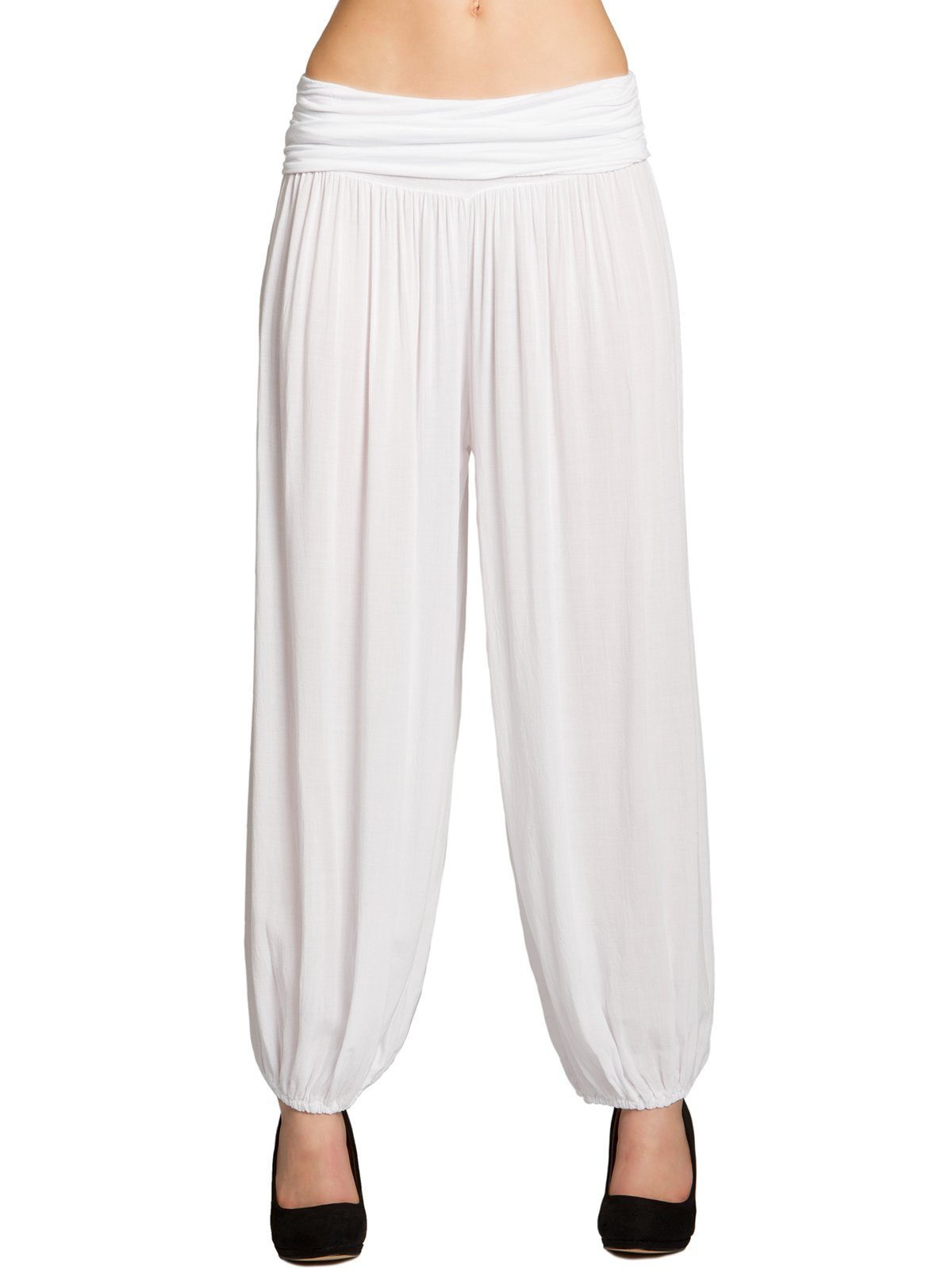 Caspar Stoffhose KHS035 leichte Damen Sommer Haremshose mit hohem Stretch B günstig online kaufen
