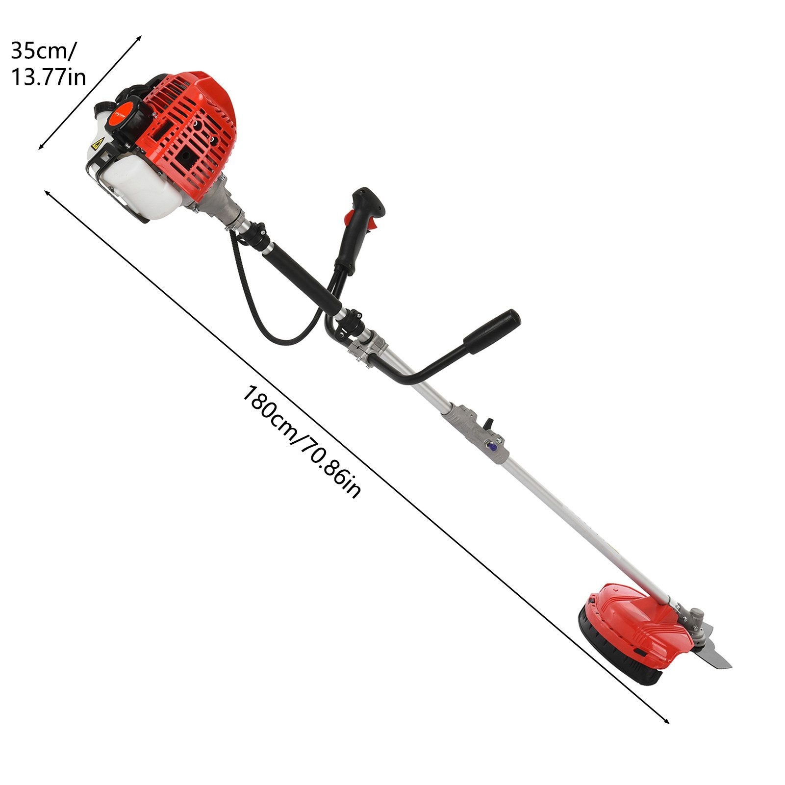 Rutaqian Benzin-Rasentrimmer Benzin-Motorsense 2 in 1 Multitool 1m Verlängerung Heckenschere , 28 cm Arbeitsbreite Messer, (Rasenkantenschneider und Rasentrimmer mit Tragegurt, 1 St., Kraftvoller2-Takt-Luftgekühlter Motor), 52 cc Unkrautbürste, 8500rpm,Benzin-Strimmer für Rasenpflege, Garden