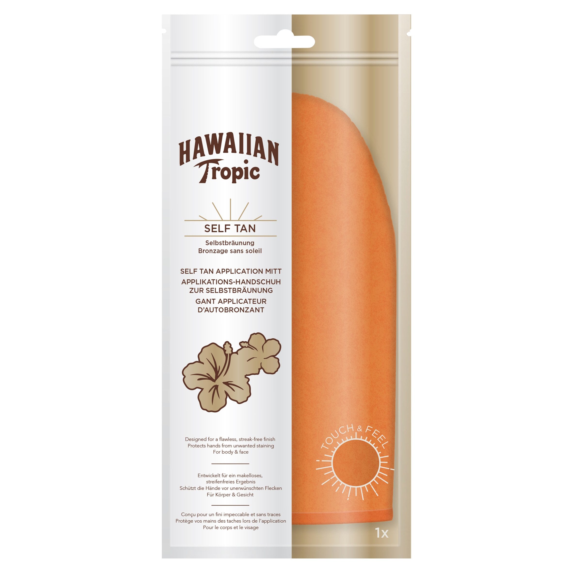 Hawaiian Tropic Bräunungshandschuh Hawaiian Tropic Applikationshandschuh für Selbstbräuner (1-St) für eine einfache Anwendung von Selbstbräunungsprodukten zu Hause