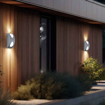 etc-shop Außen-Wandleuchte, Leuchtmittel inklusive, Warmweiß, Außenwandleuchten Wandlampen Fassadenleuchten LED Gartenlampe, Up Down