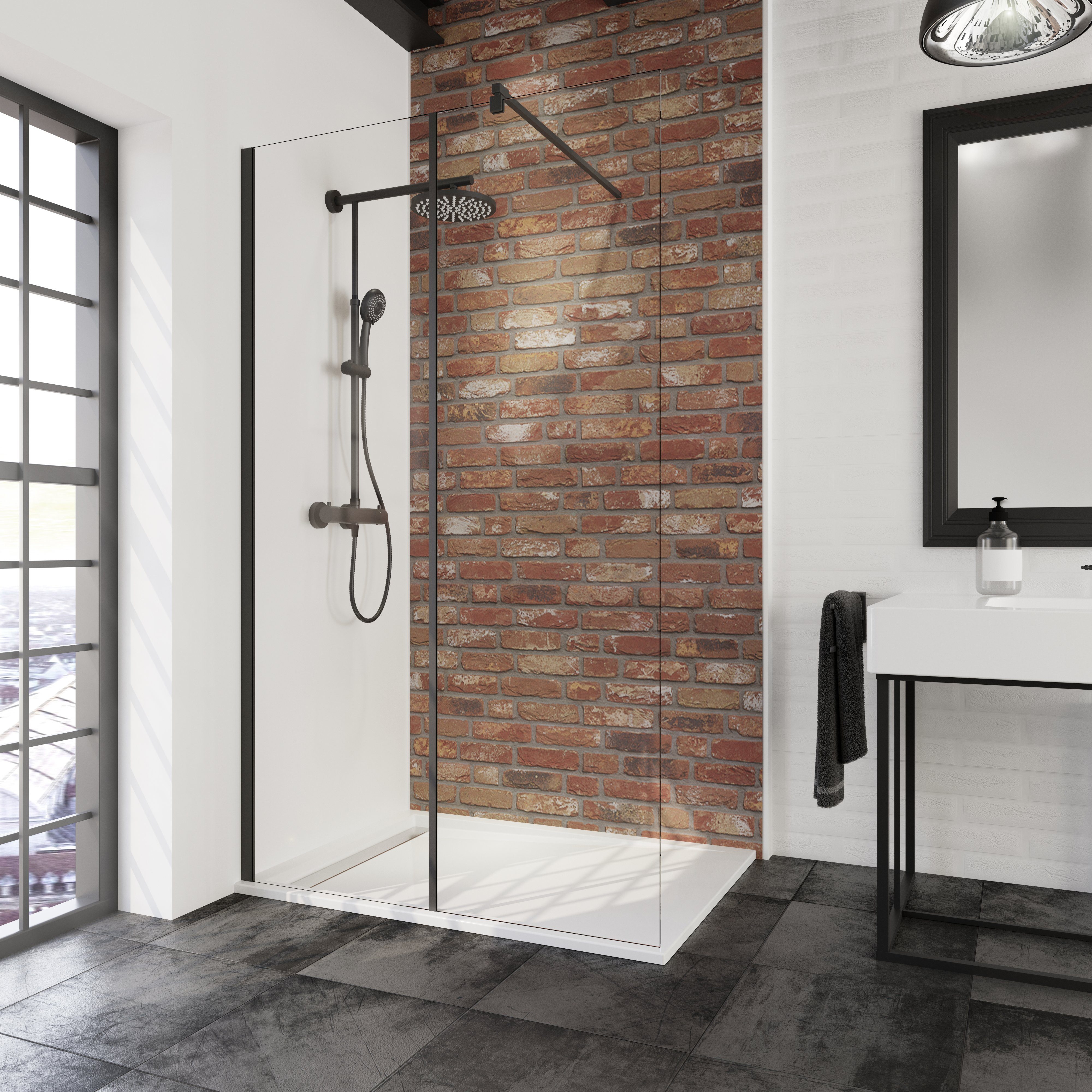 Schulte Walk-in-Dusche 2 tlg, 6 mm Sicherheitsglas inkl. fixil-Glassiegel, BxH: 120 x 200 cm, ohne Seitenteil