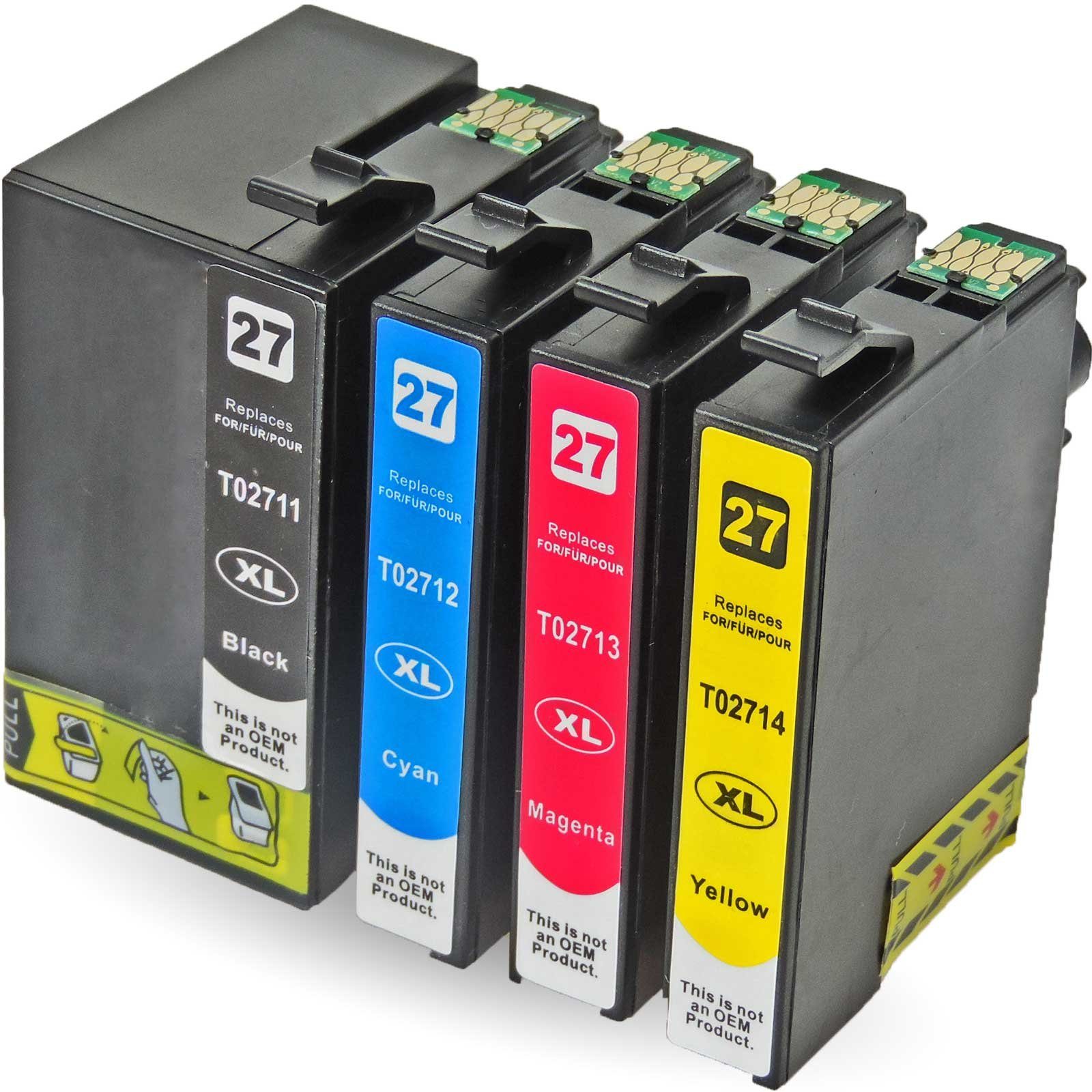 D&C Kompatibel Epson T2715, Wecker, Multipack Tintenpatrone C13T27154010 4-Farben 27XXL