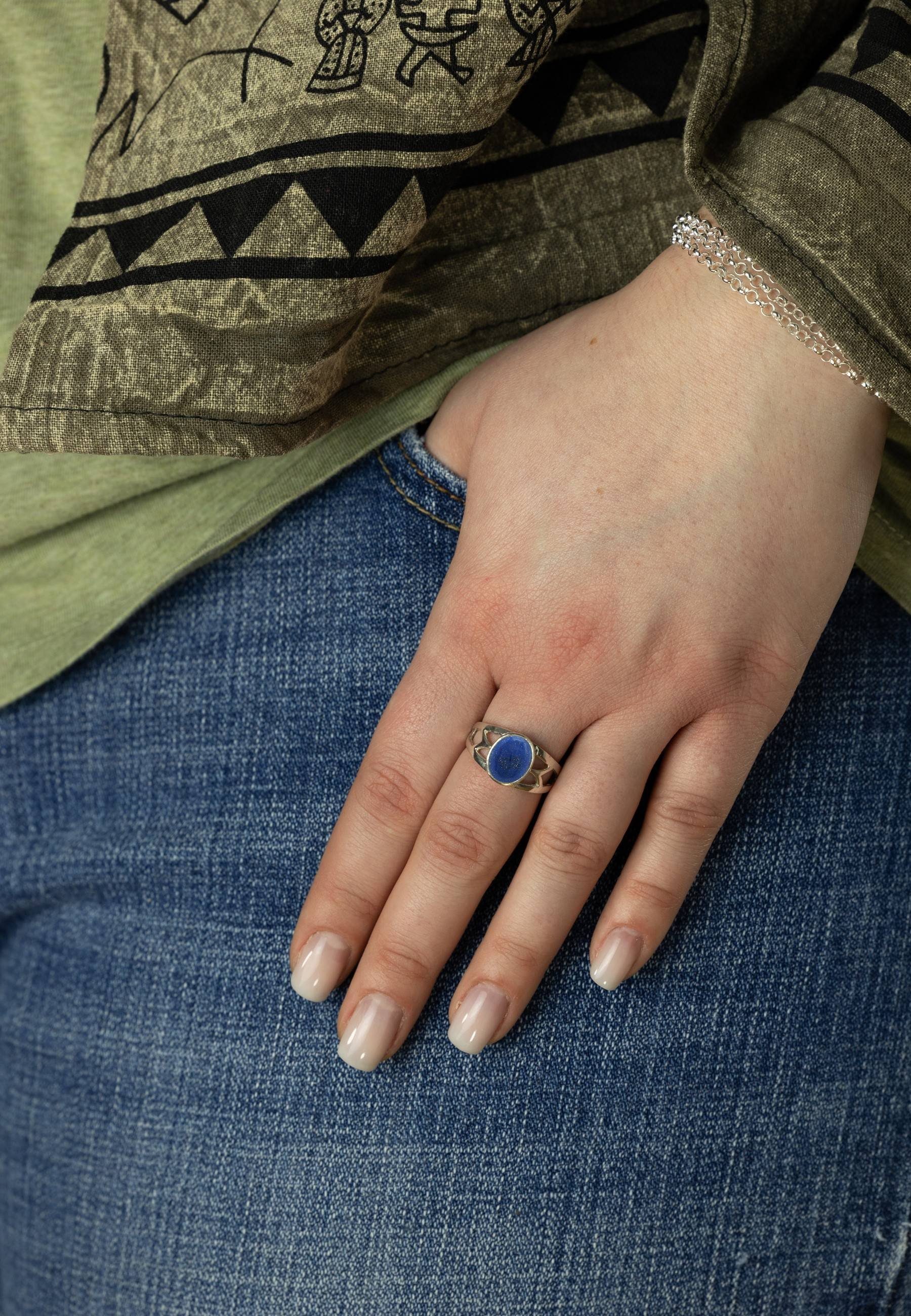 925er Silber Lapis Lazuli mit mantraroma Silberring