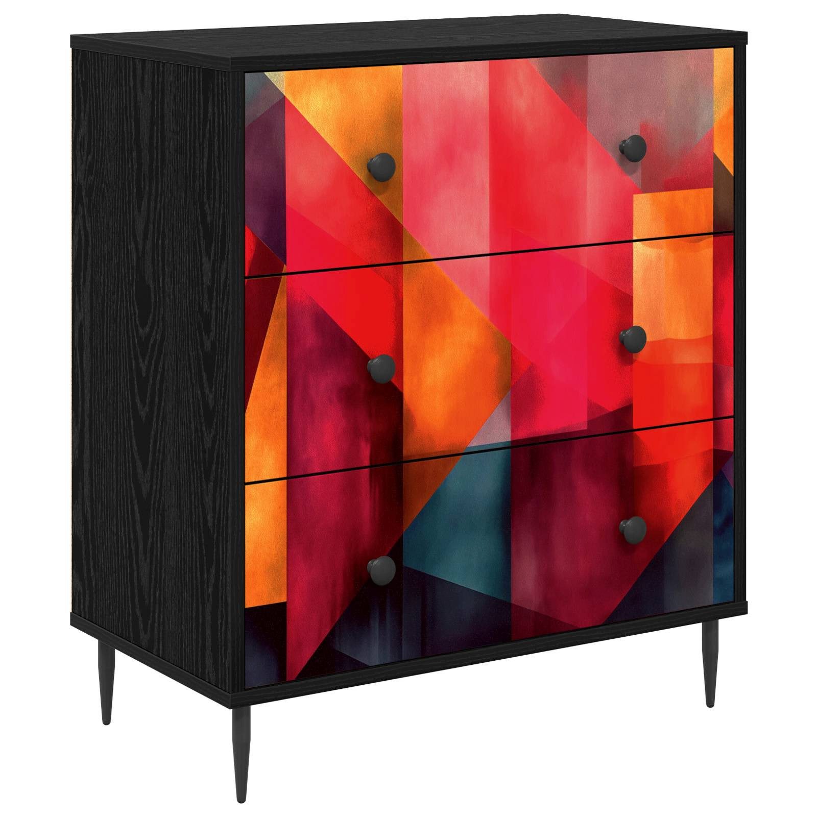 vidaXL Schranksystem Kommode HEESCH Farbenblockdruck 66 x 36,5 x 76 cm Holzwerkstoff (1-St)