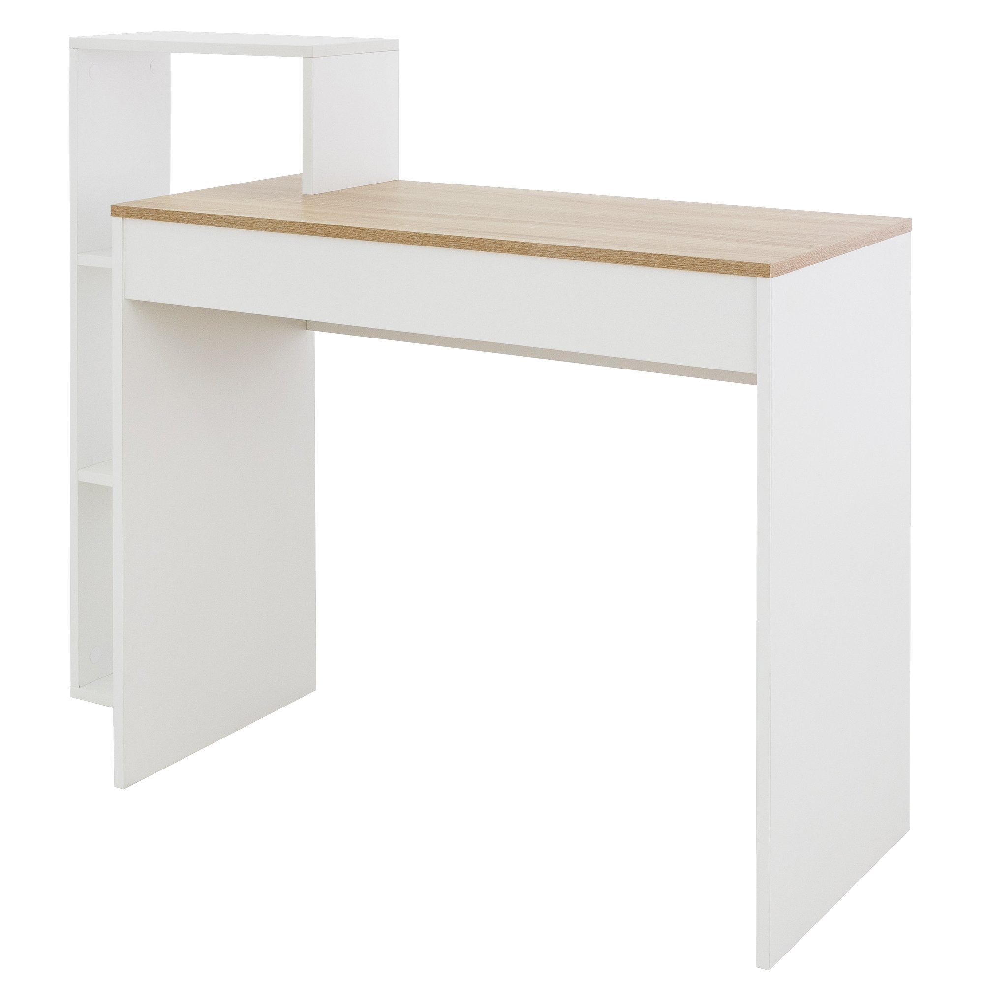 ML-DESIGN Schreibtisch Schreibtisch 110x72x40 cm Weiß/Sonoma-Eiche