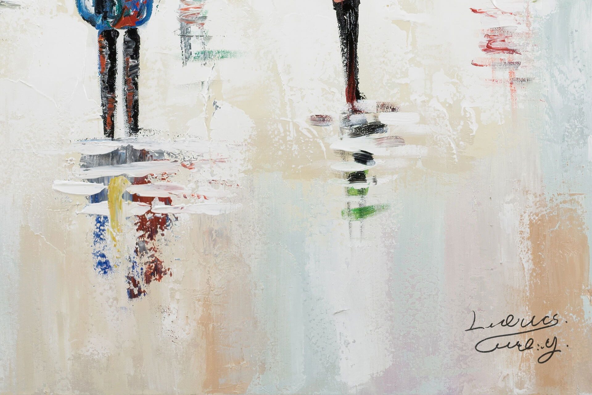 KUNSTLOFT Gemälde Süße Regengüsse 80x80 cm, Leinwandbild 100% HANDGEMALT Wandbild Wohnzimmer