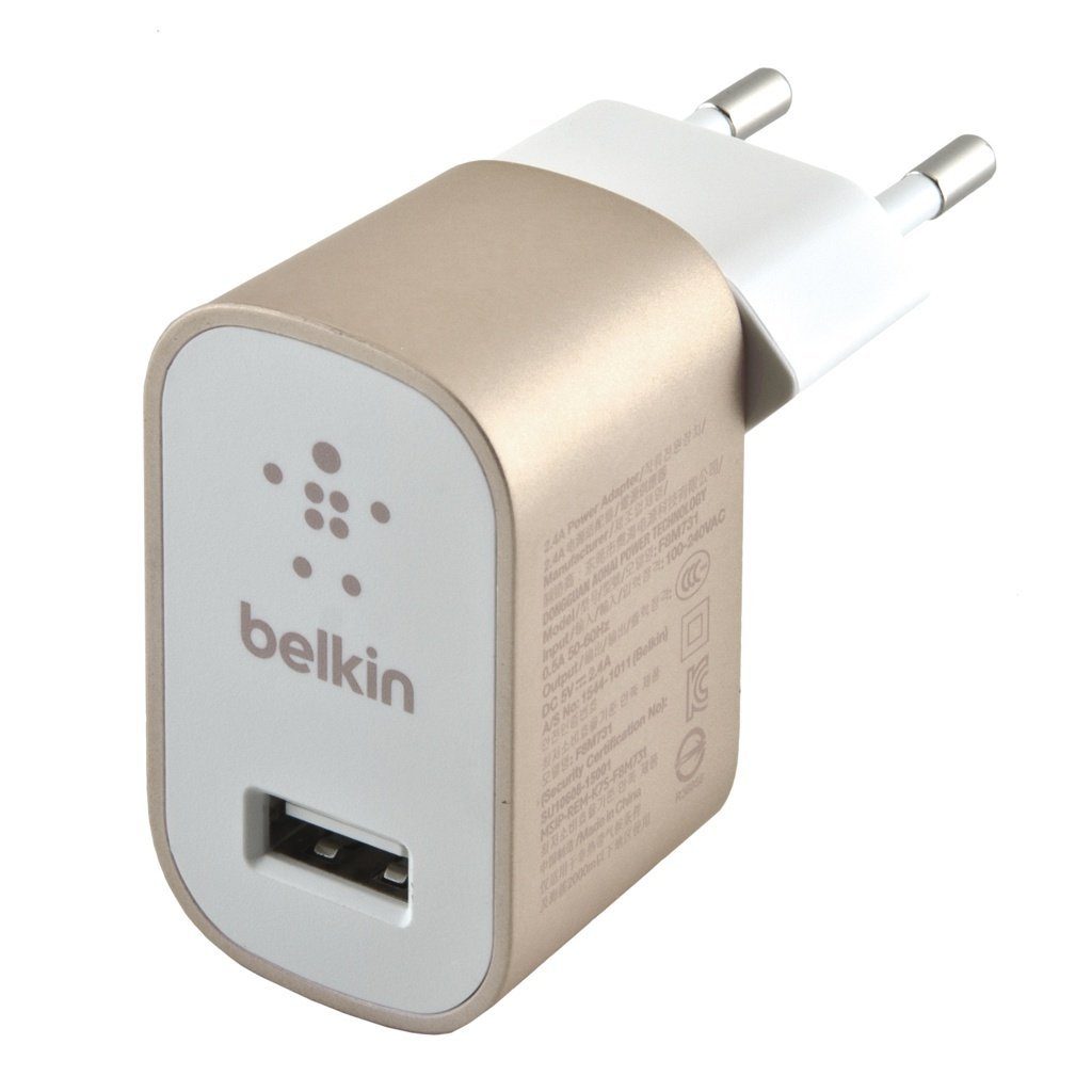 Belkin Premium Mixit Metallic Ladegerät gold 2,4A 12W KFZ Adapter